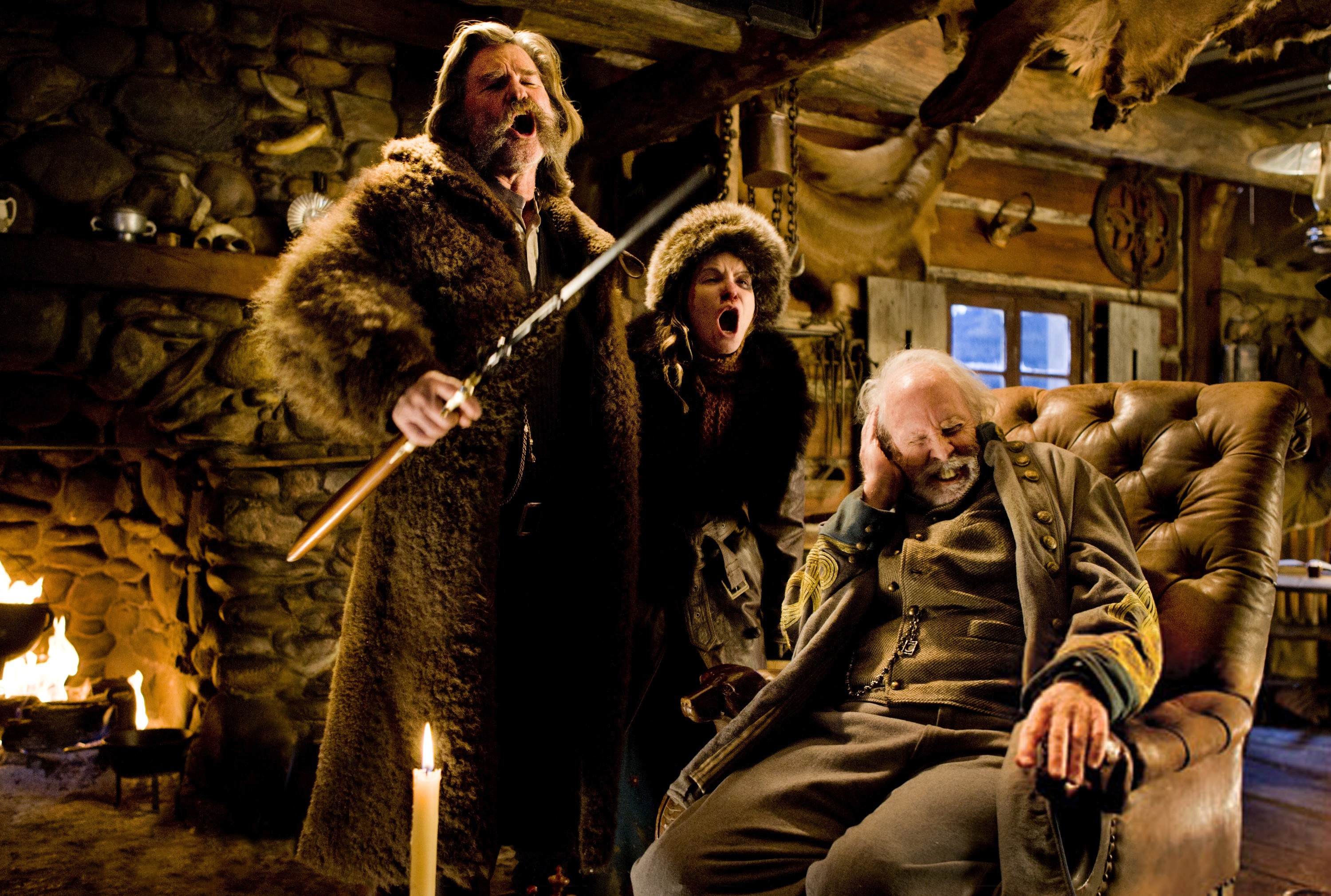 Kurt Russell and Jennifer Jason Leigh in The Hateful Eight HD Wallpaper