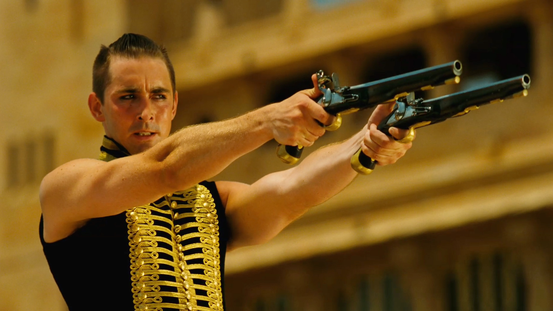 Lee Pace holding two flintlock pistols HD Wallpaper