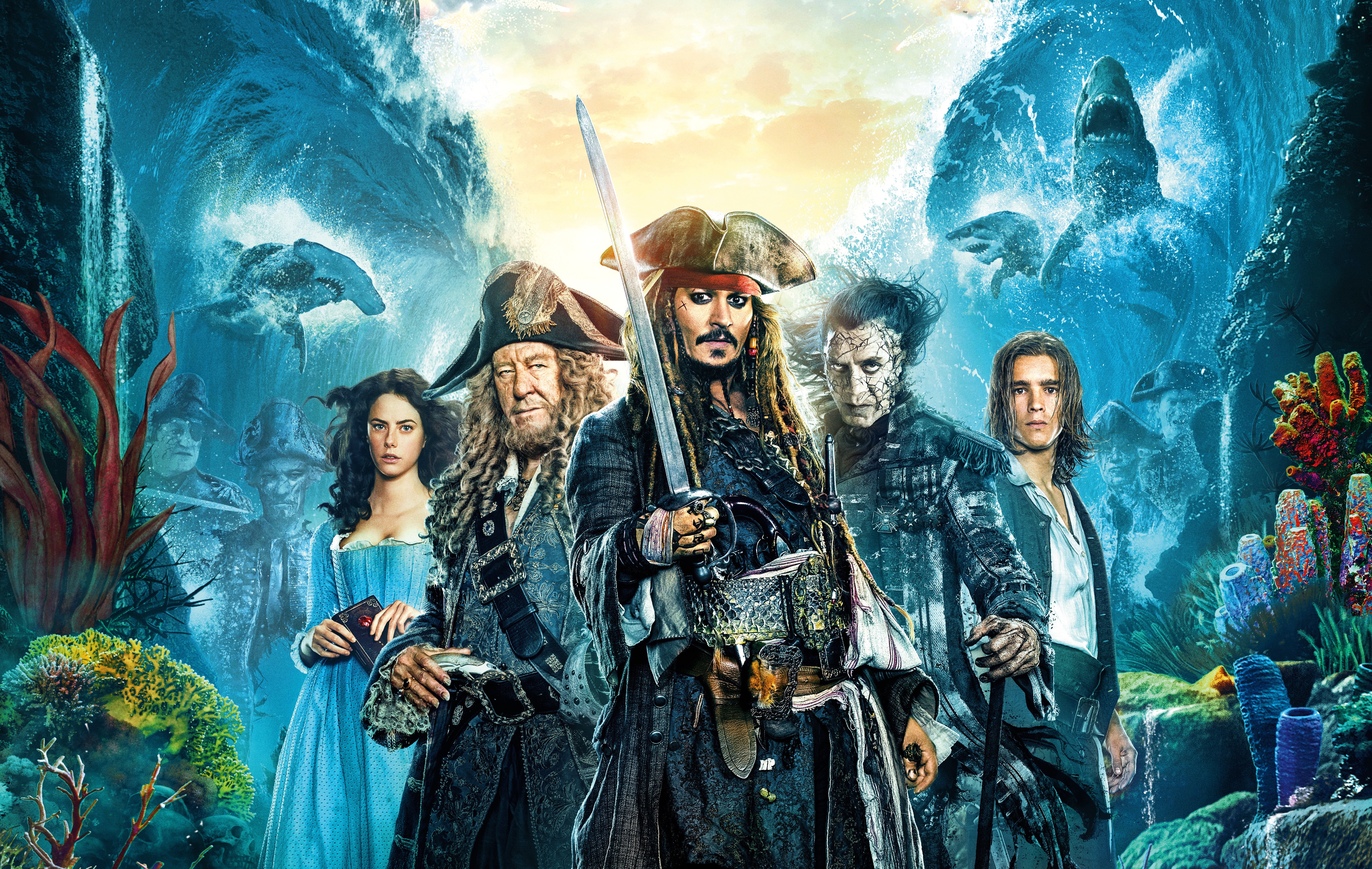 Captain Jack Sparrow and crew from Pirates of the Caribbean HD Wallpaper