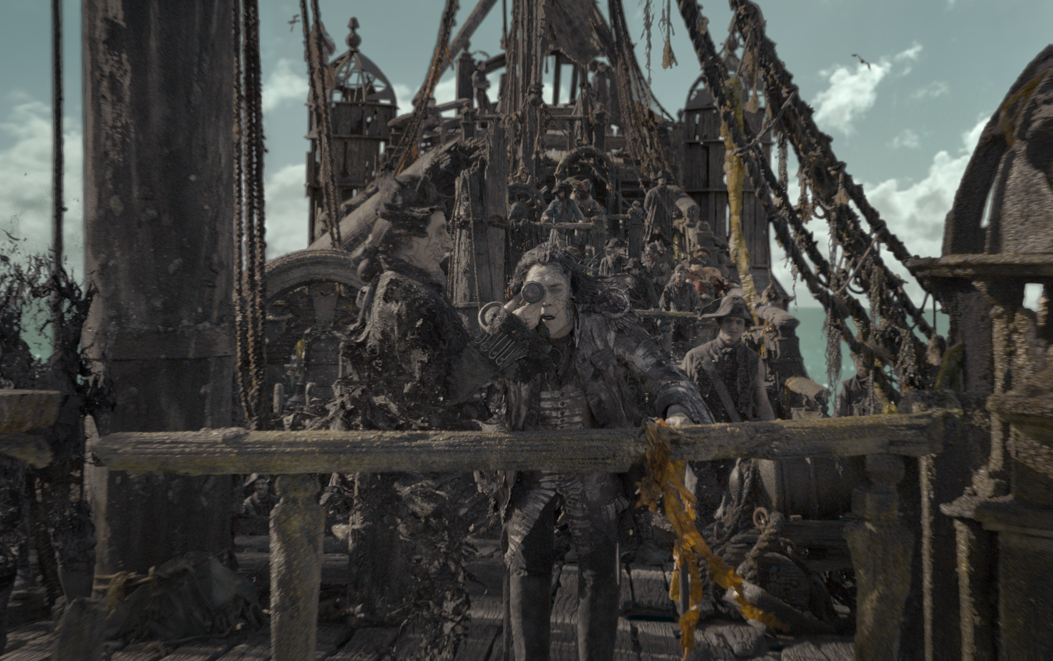 Javier Bardem on a dilapidated ship HD Wallpaper