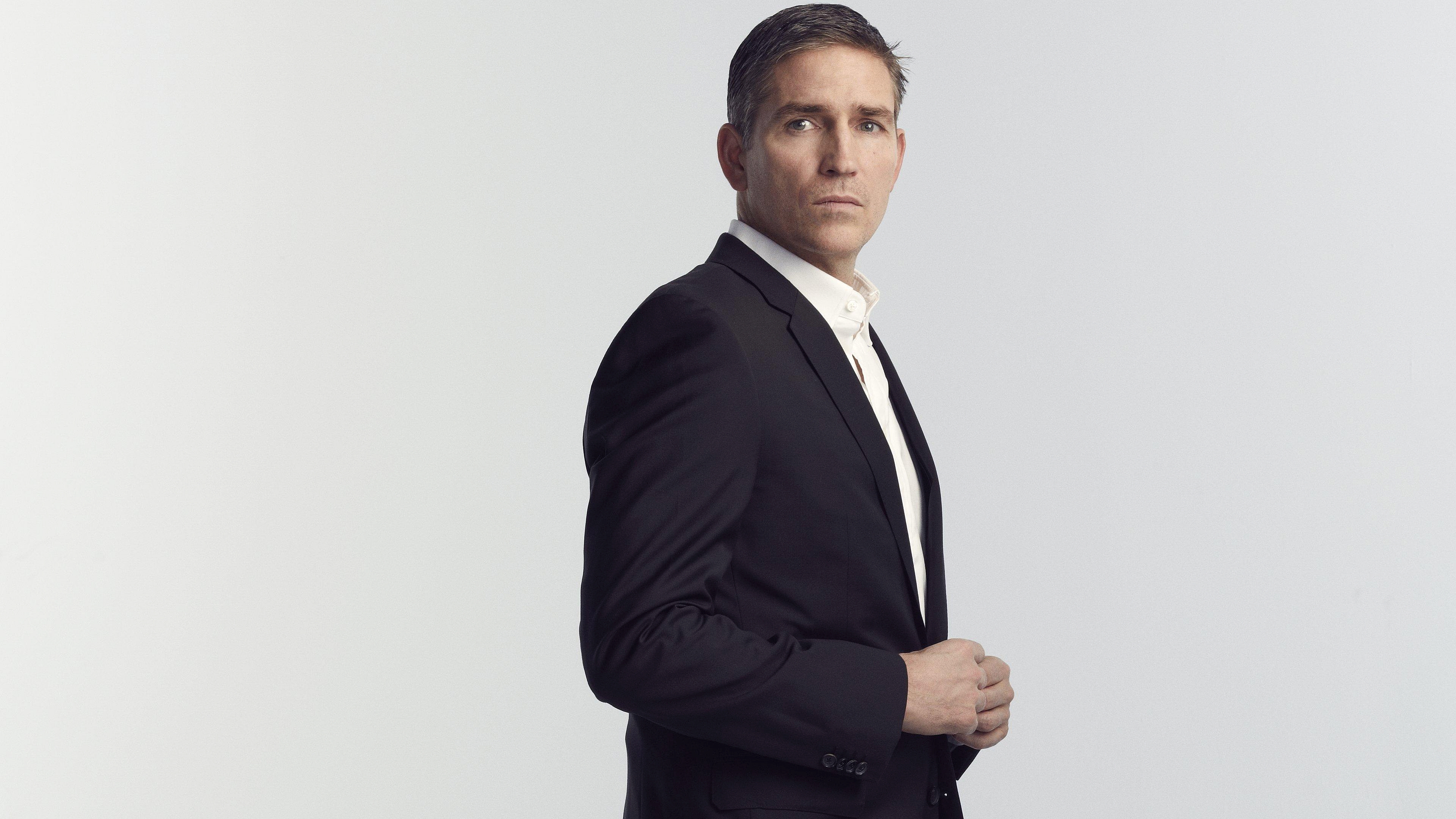 Jim Caviezel in a black suit HD Wallpaper