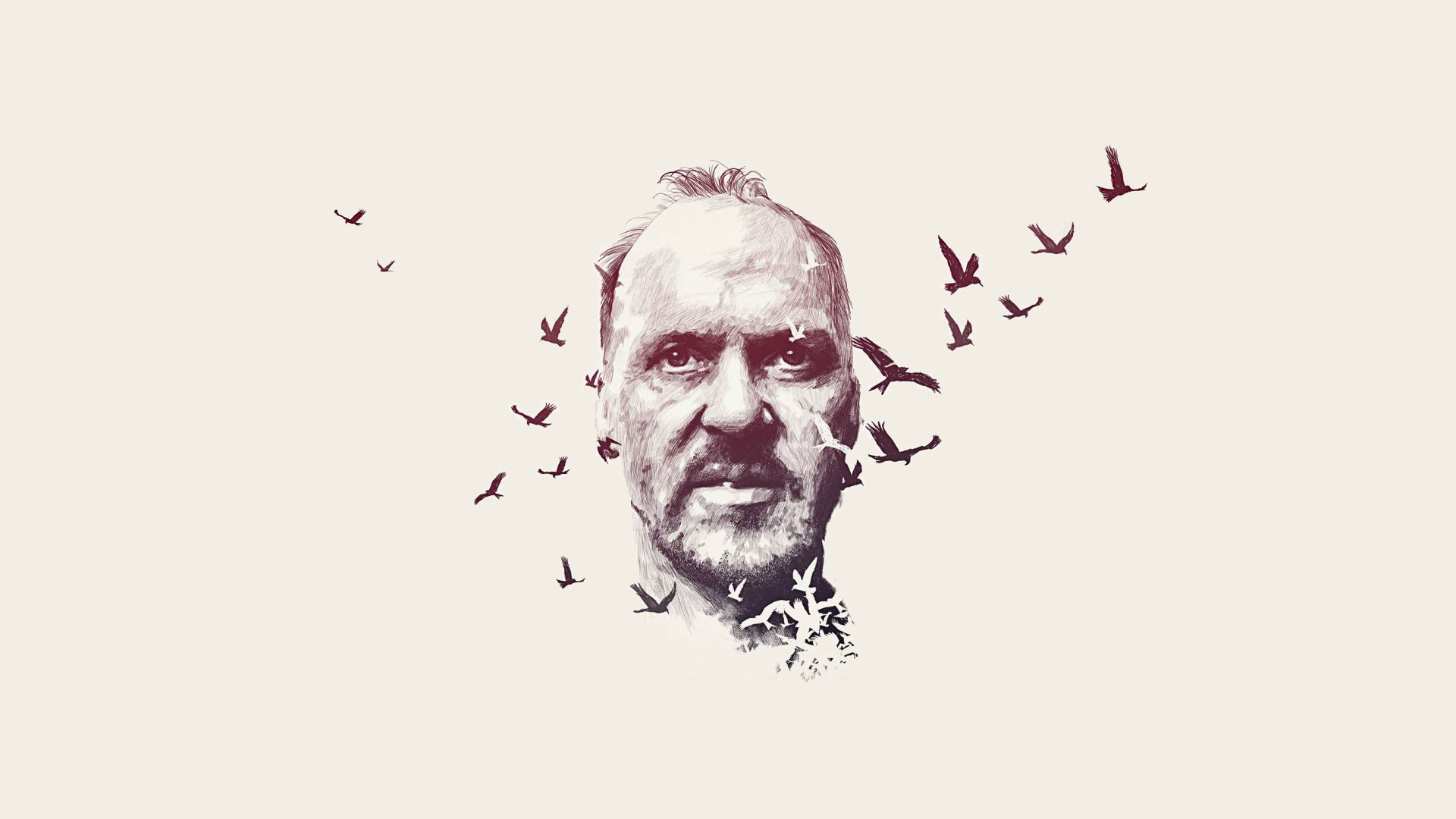 Michael Keaton surrounded by birds HD Wallpaper