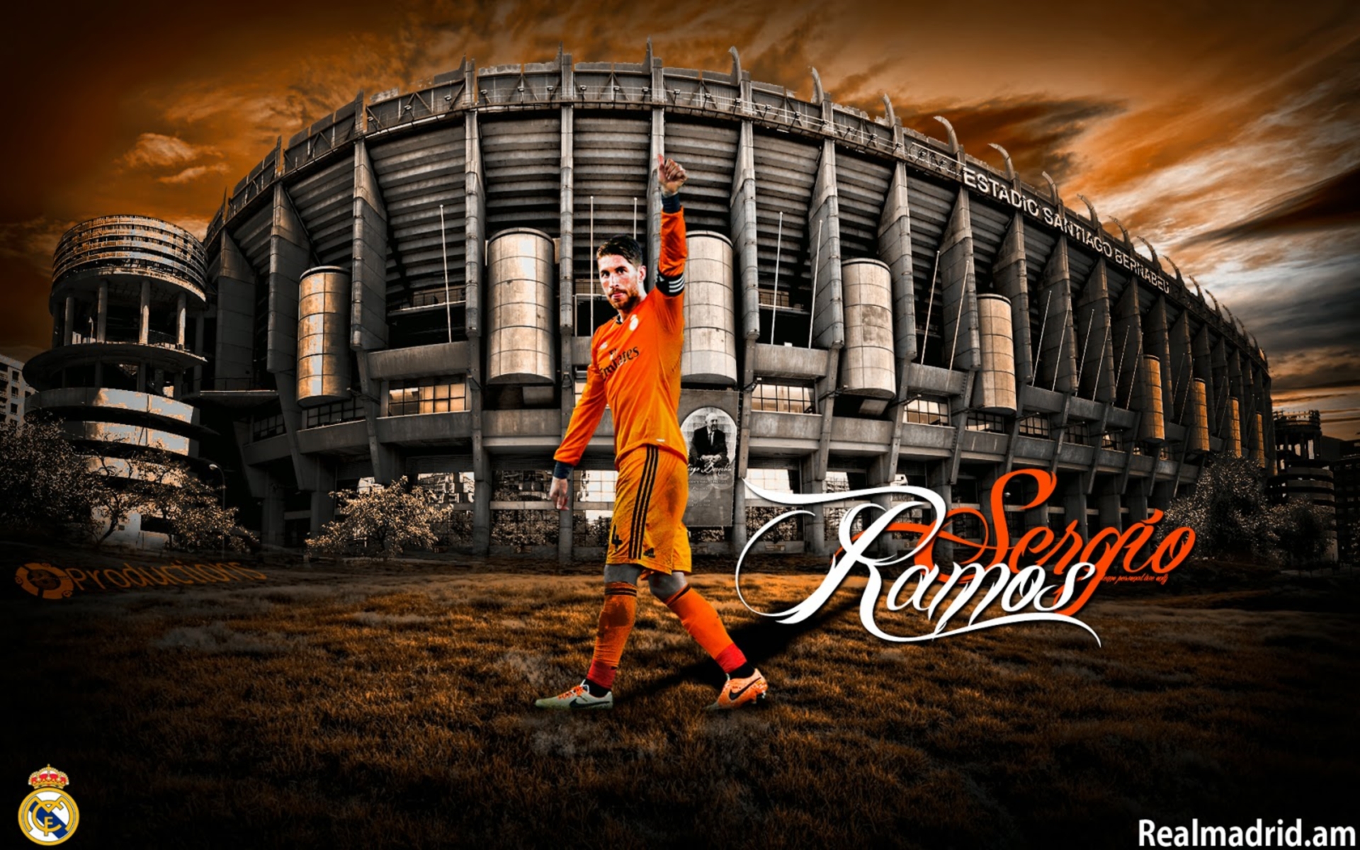 Sergio Ramos at Estadio Santiago Bernabéu HD Wallpaper