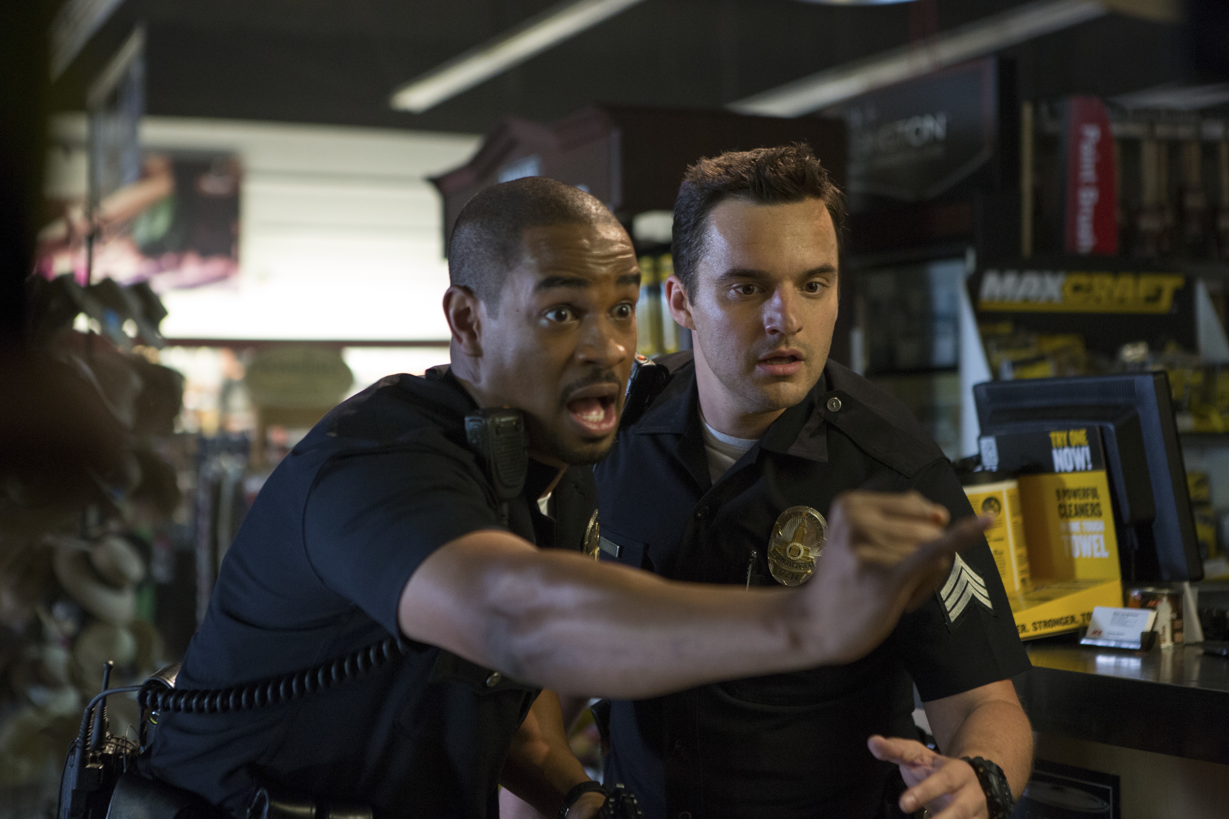 Damon Wayans Jr. and Nick Johnson as police officers HD Wallpaper