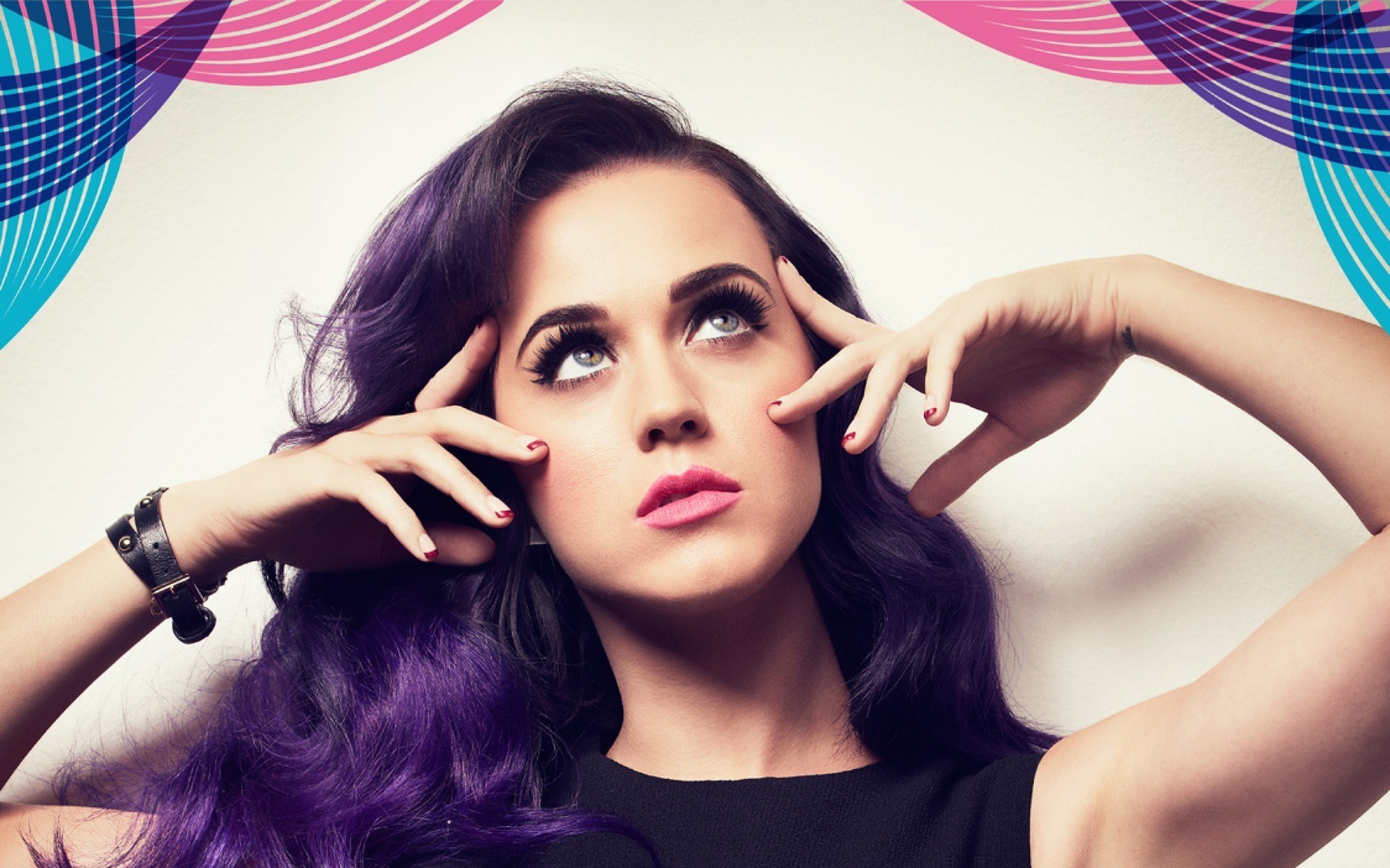 Katy Perry with purple hair HD Wallpaper