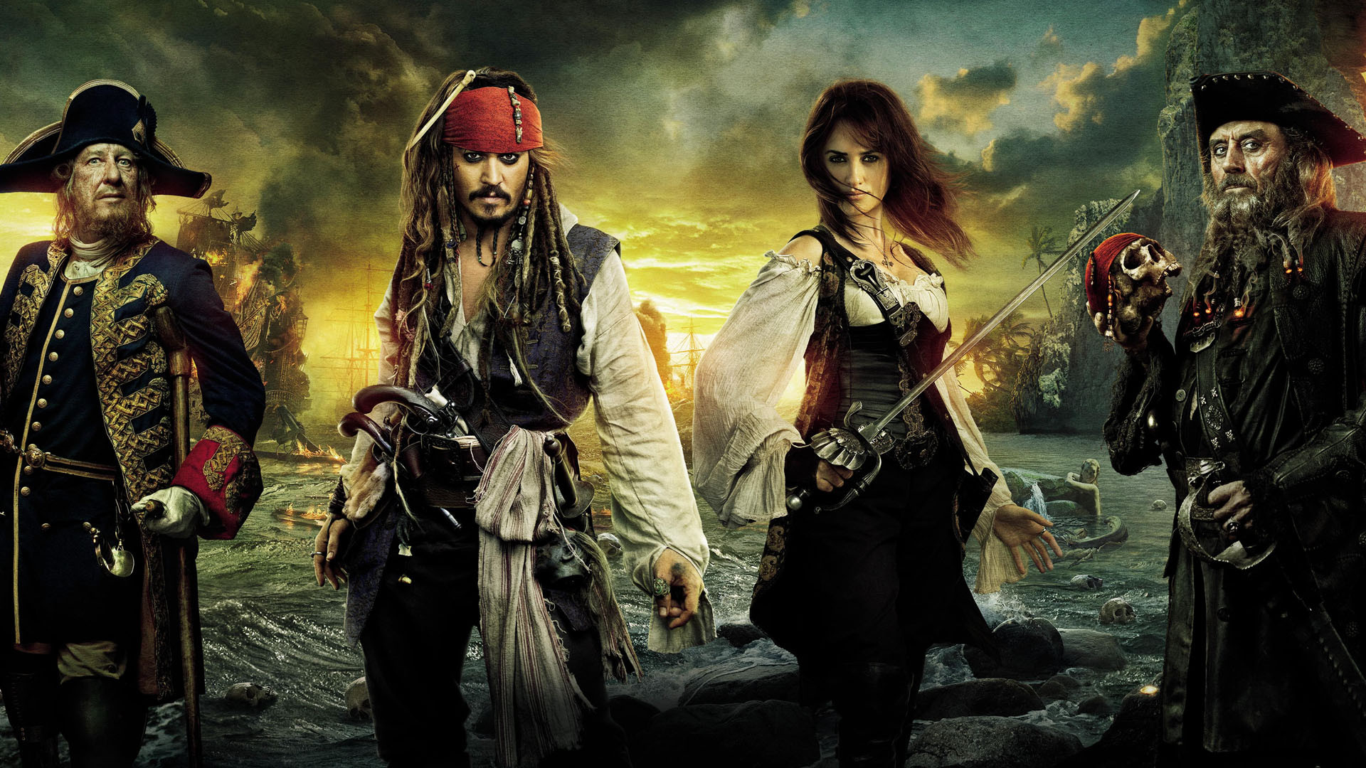 Pirates of the Caribbean: On Stranger Tides characters HD Wallpaper