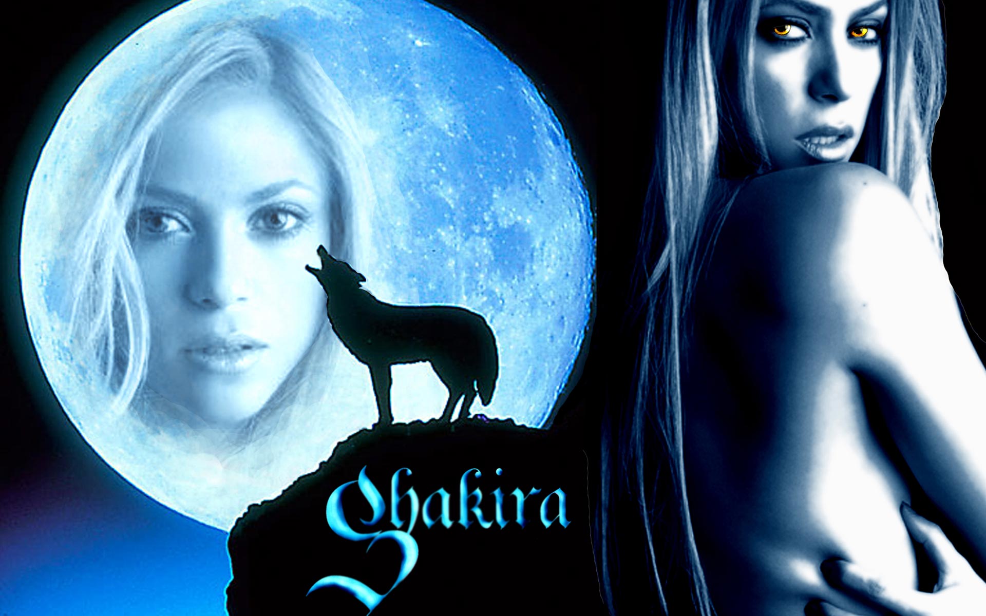 Shakira howling wolf moon HD Wallpaper