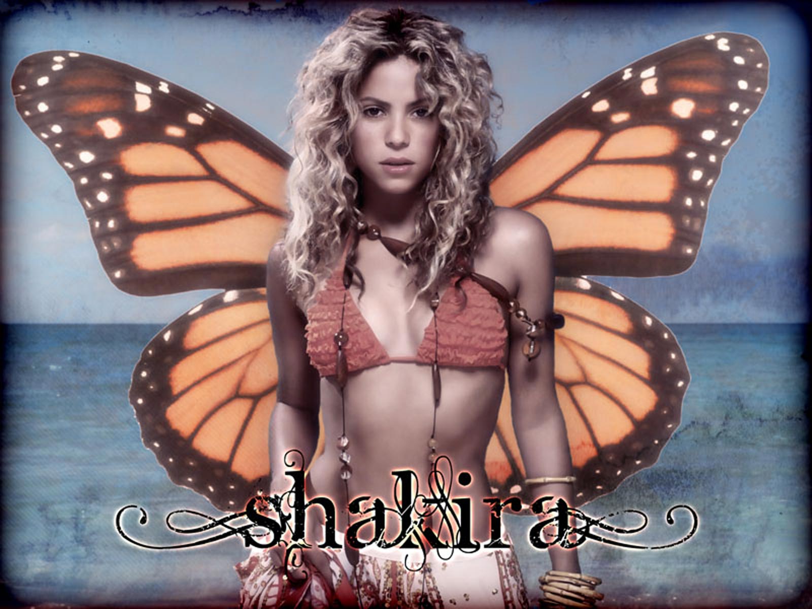 Shakira with butterfly wings HD Wallpaper