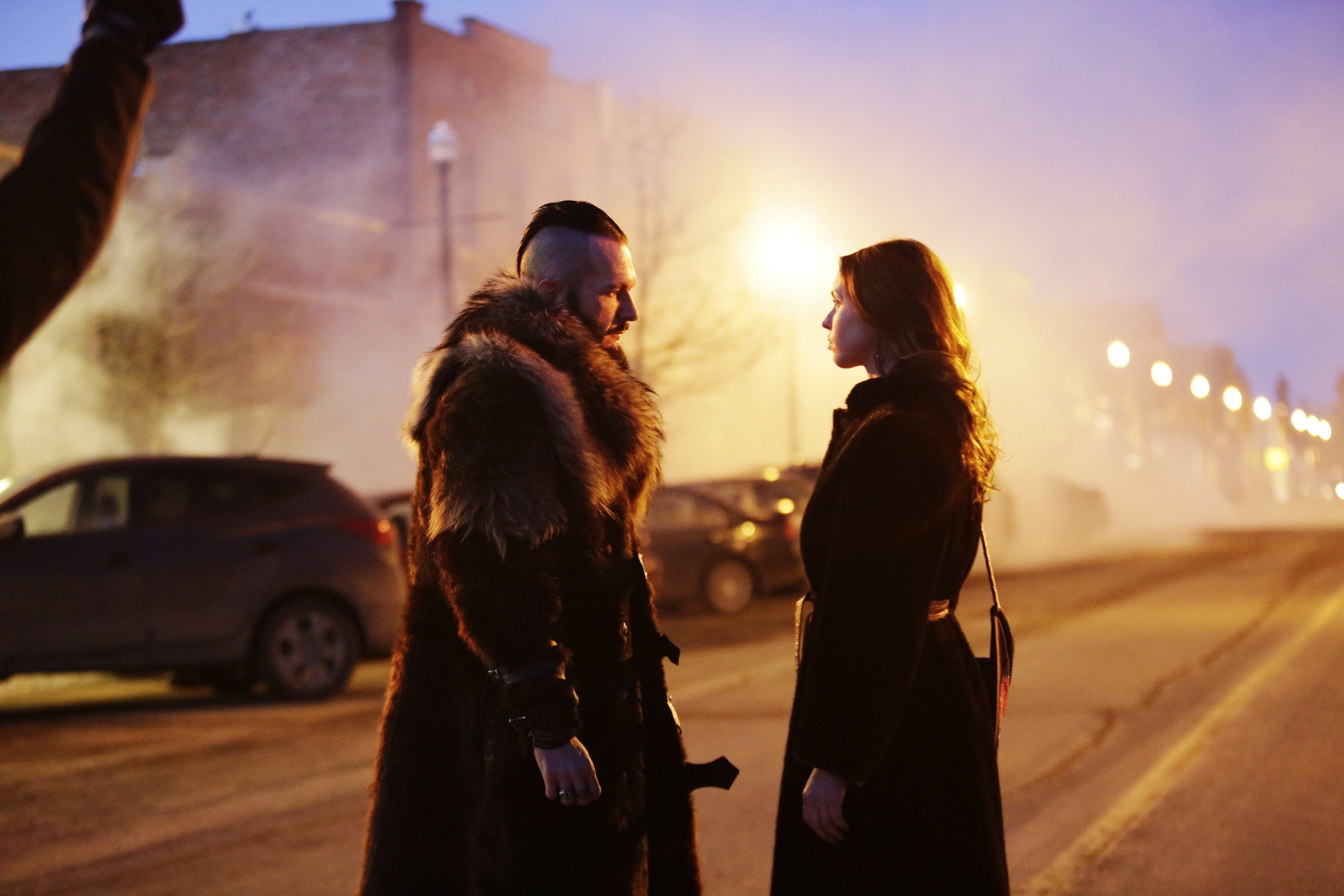 Melanie Scrofano in a Fur Coat HD Wallpaper