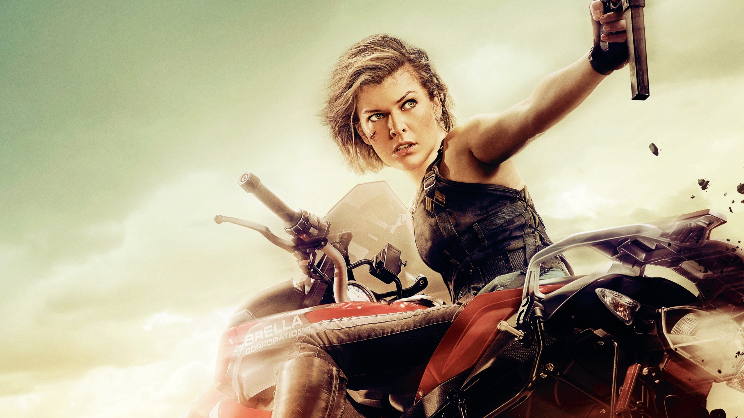 Alice from Resident Evil on an ATV HD Wallpaper