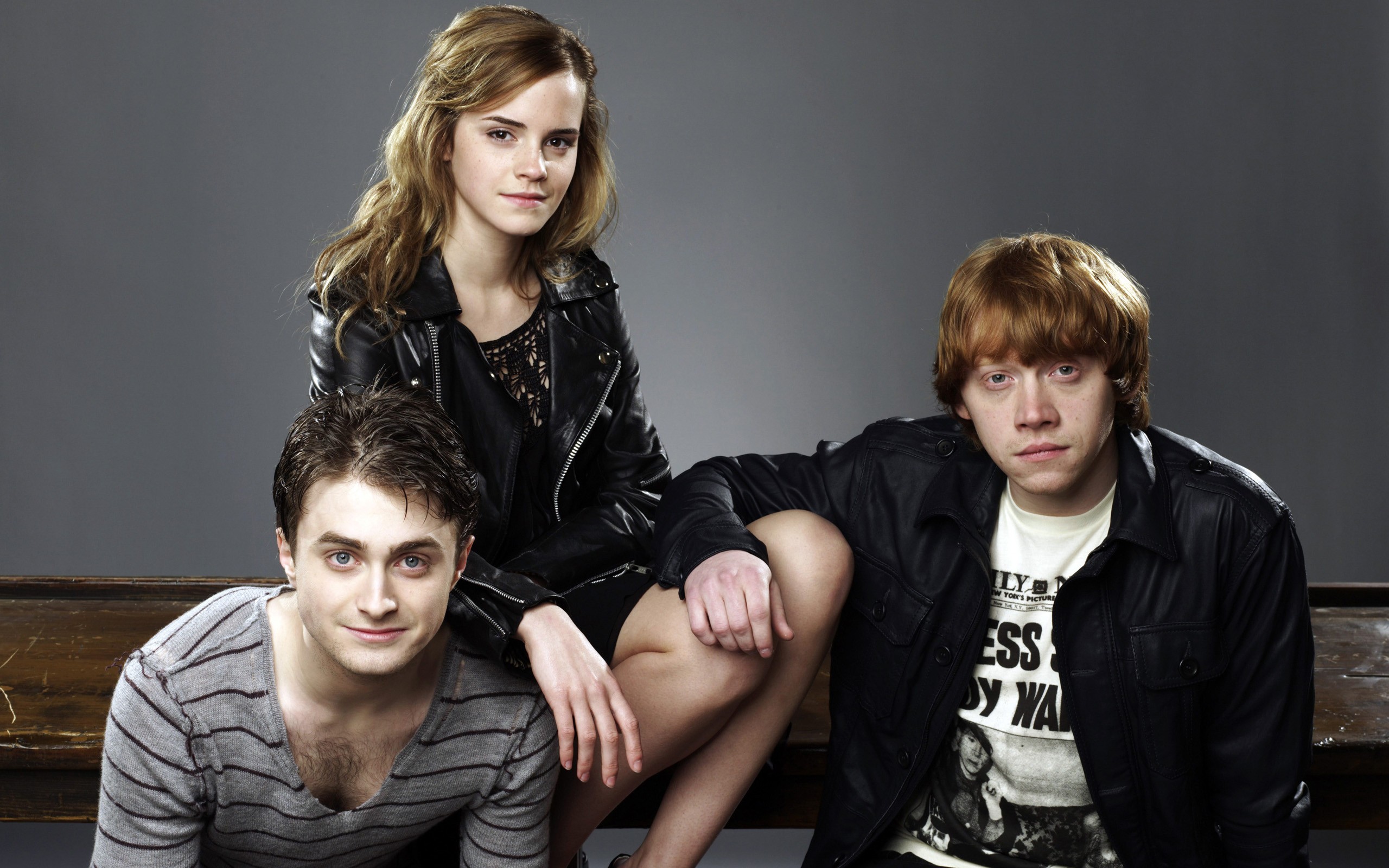 Daniel Radcliffe, Emma Watson, and Rupert Grint from Harry Potter HD Wallpaper