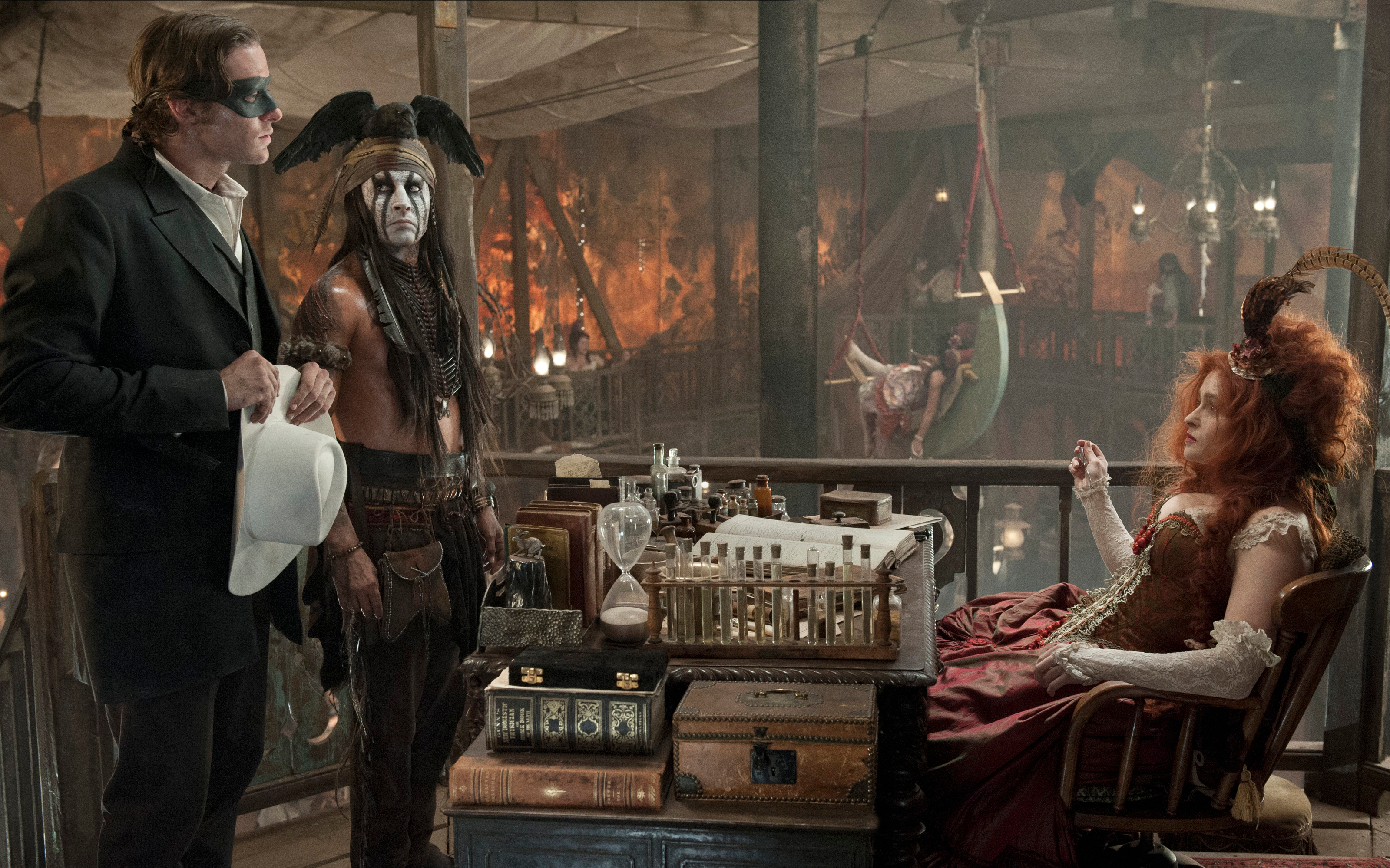 The Lone Ranger and Tonto in a Saloon HD Wallpaper