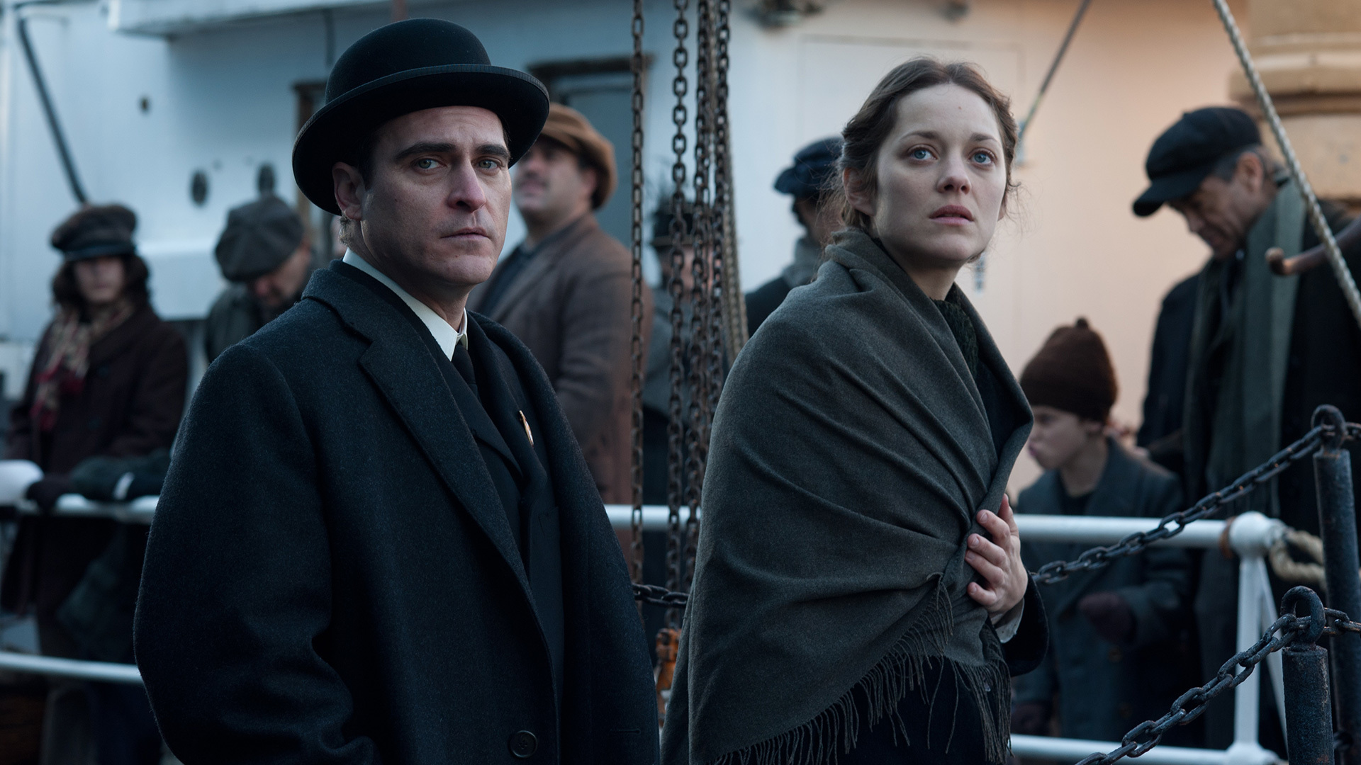 Joaquin Phoenix and Marion Cotillard on a Ship HD Wallpaper