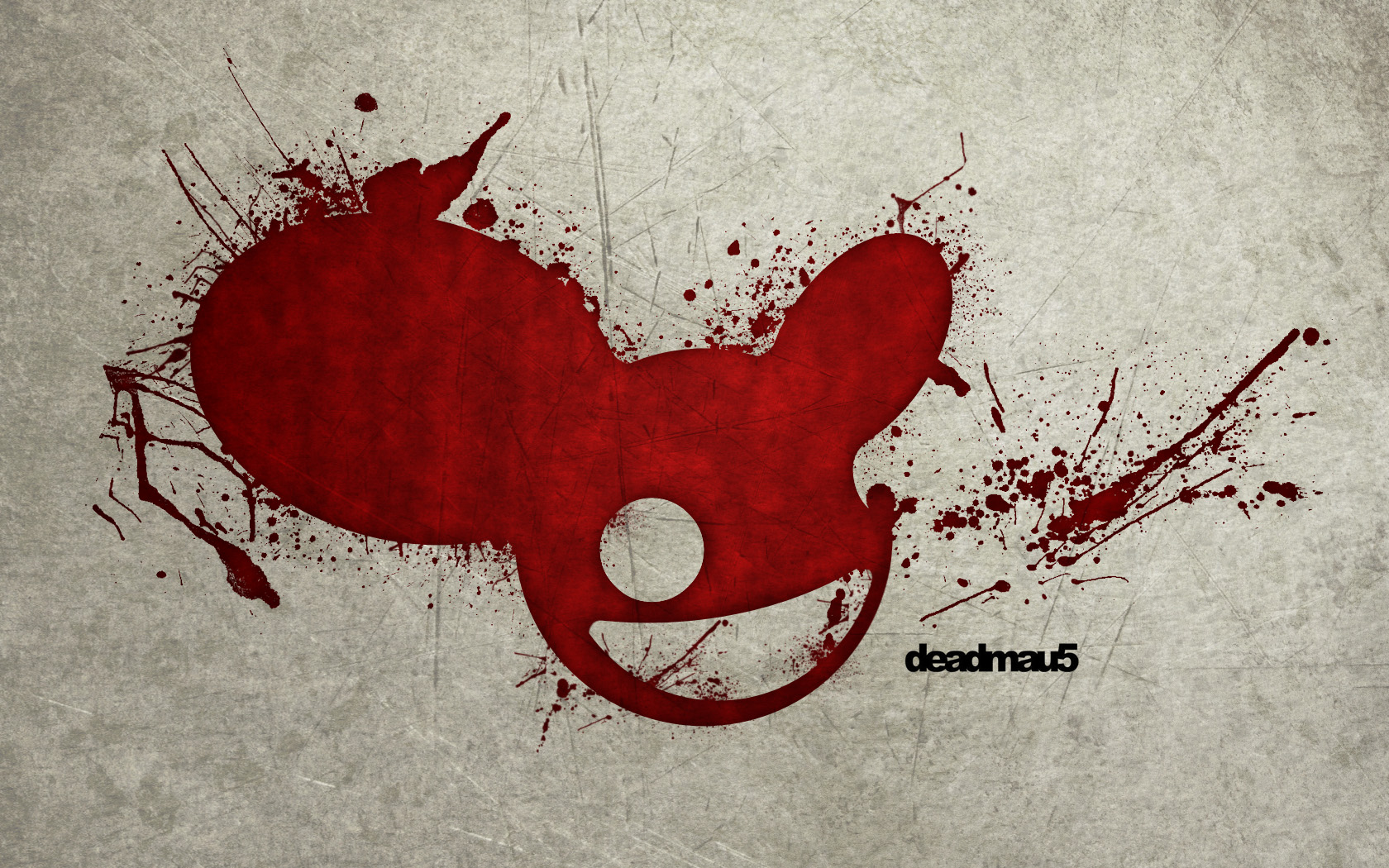 Deadmau5 logo with blood splatter HD Wallpaper