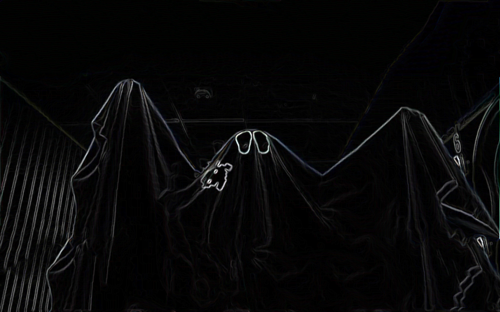 Two ghosts covered by a sheet HD Wallpaper