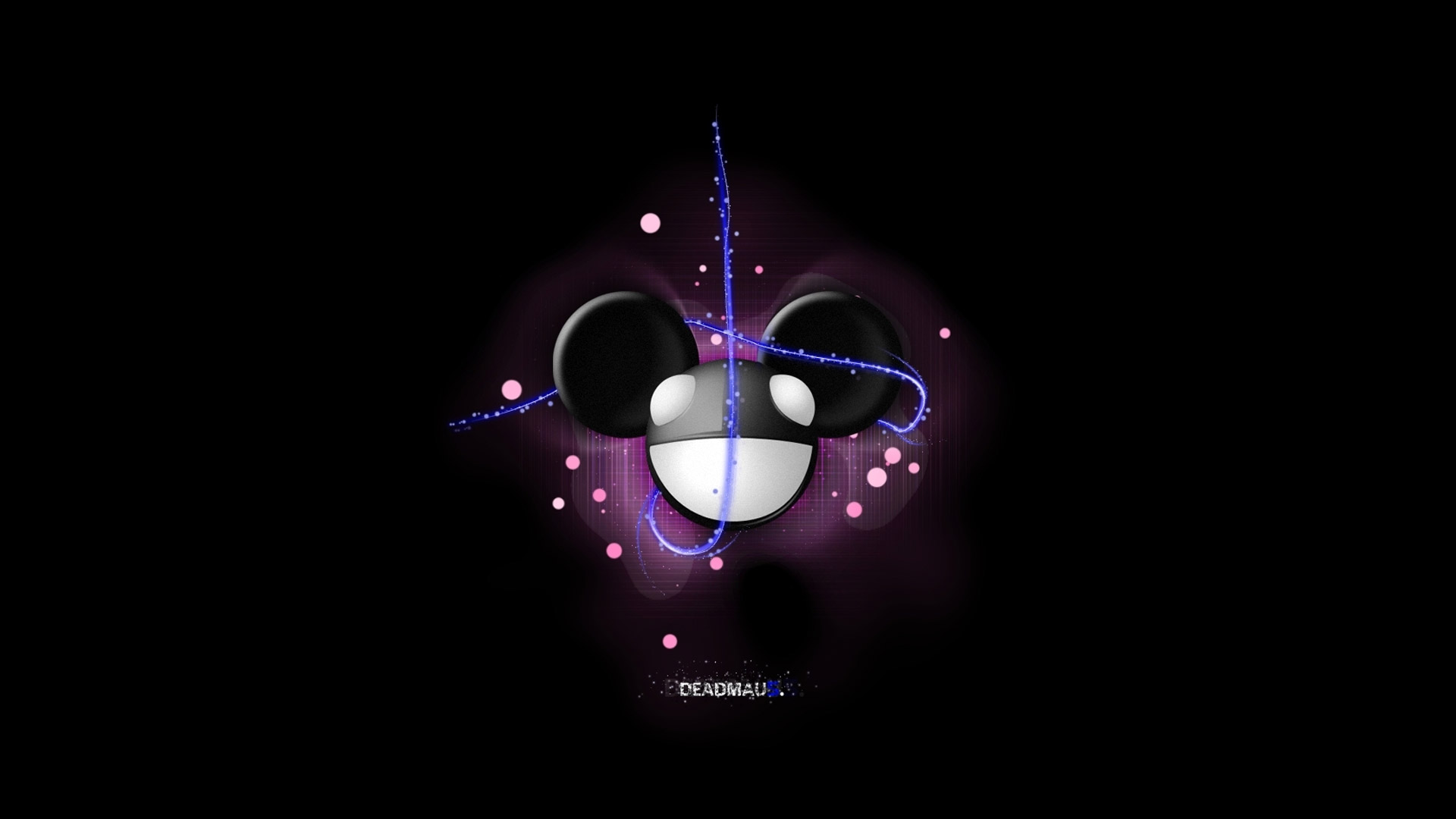 Deadmau5 logo with purple and blue lights HD Wallpaper