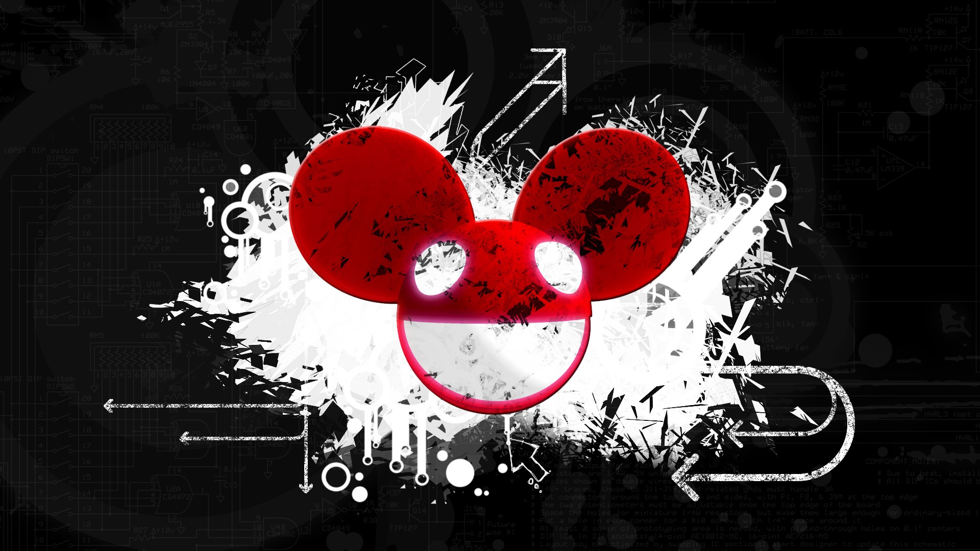 Deadmau5 logo with abstract art HD Wallpaper