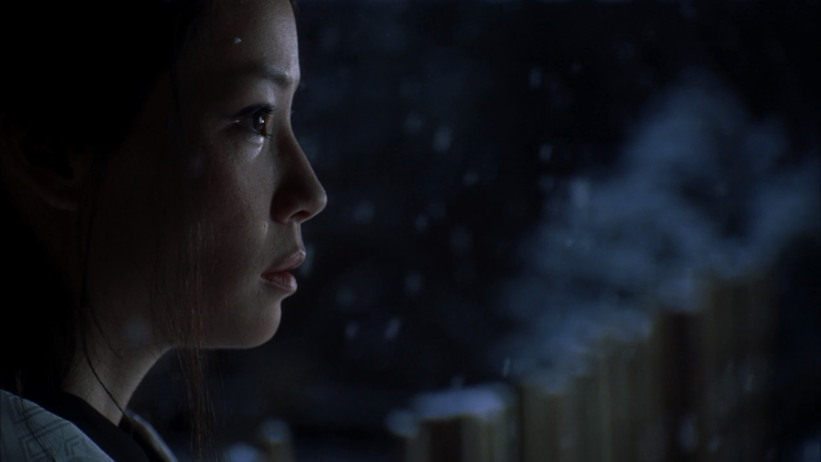 Lucy Liu in the snow HD Wallpaper