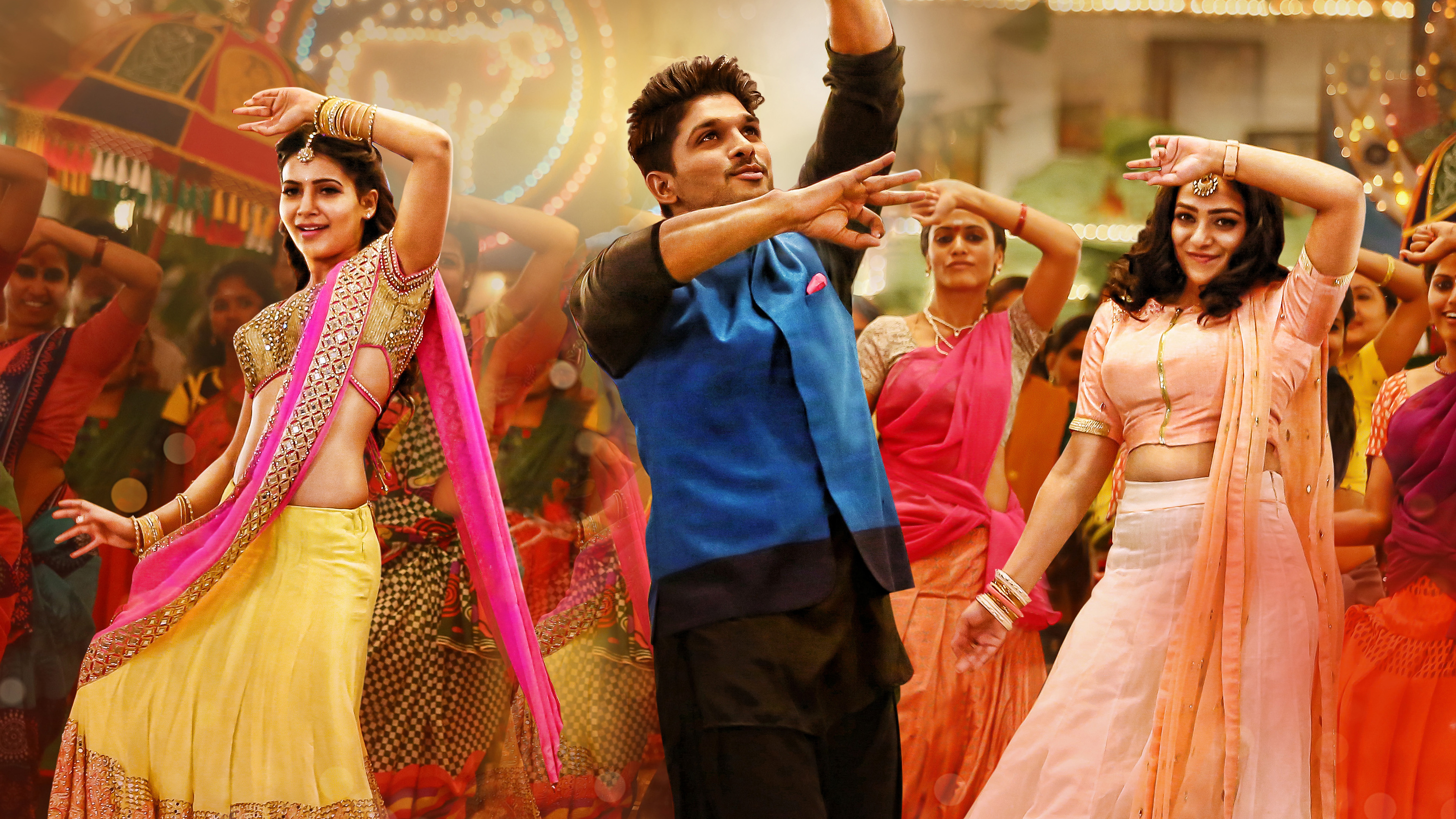 Samantha Akkineni dancing in a colorful festival HD Wallpaper