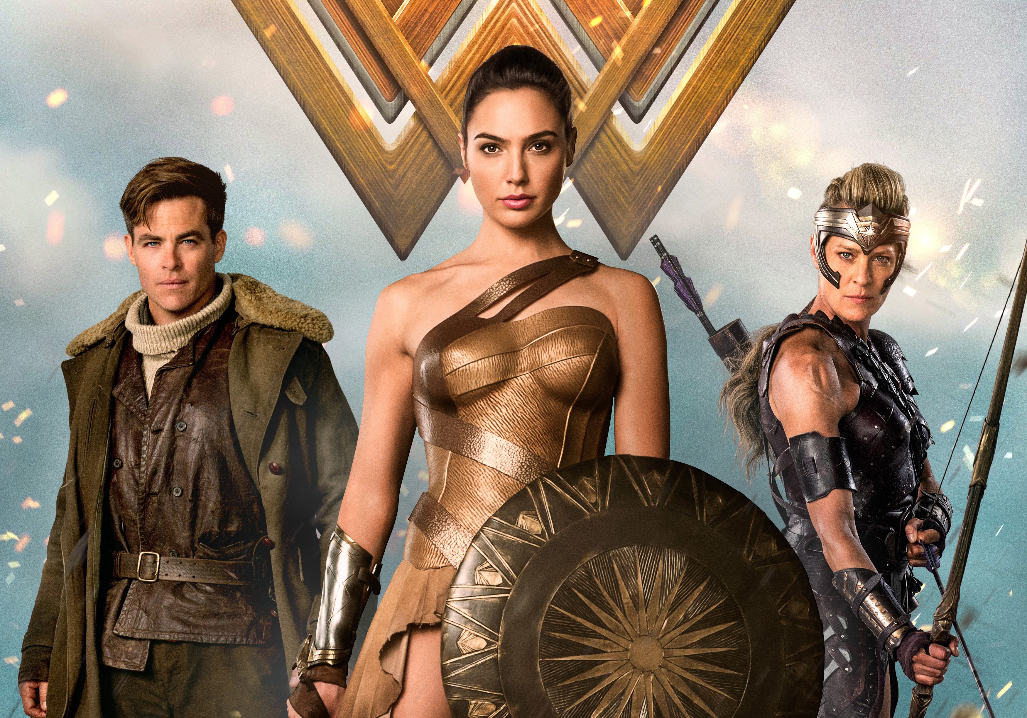 Wonder Woman, Steve Trevor, and Antiope HD Wallpaper