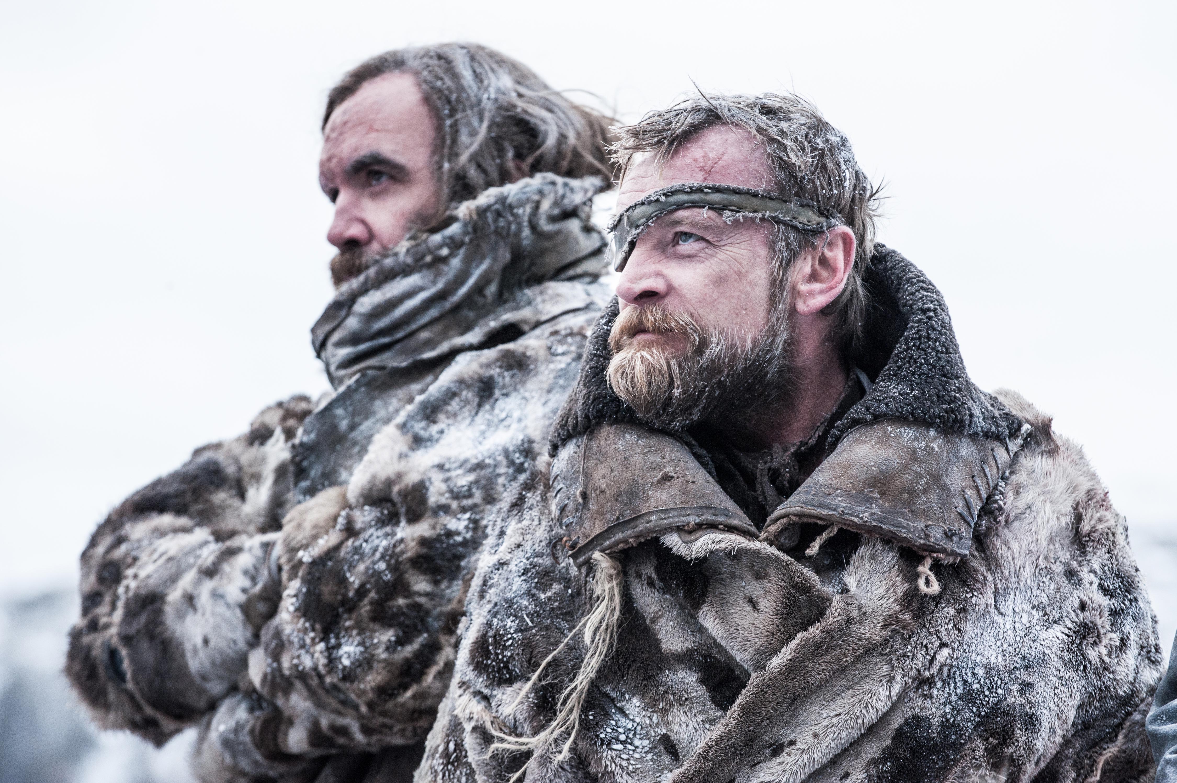 Richard Dormer and another man in fur coats HD Wallpaper