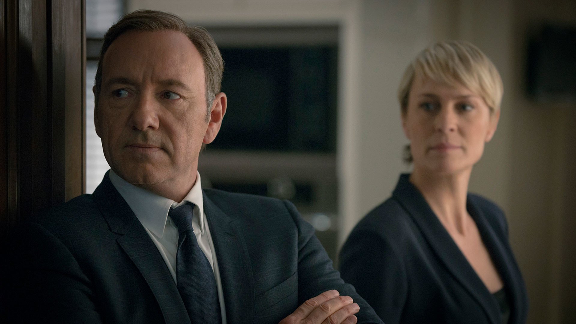 Robin Wright and Kevin Spacey in House of Cards HD Wallpaper