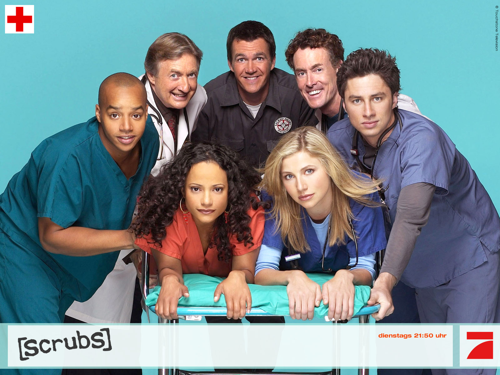 Scrubs cast with Zach Braff HD Wallpaper