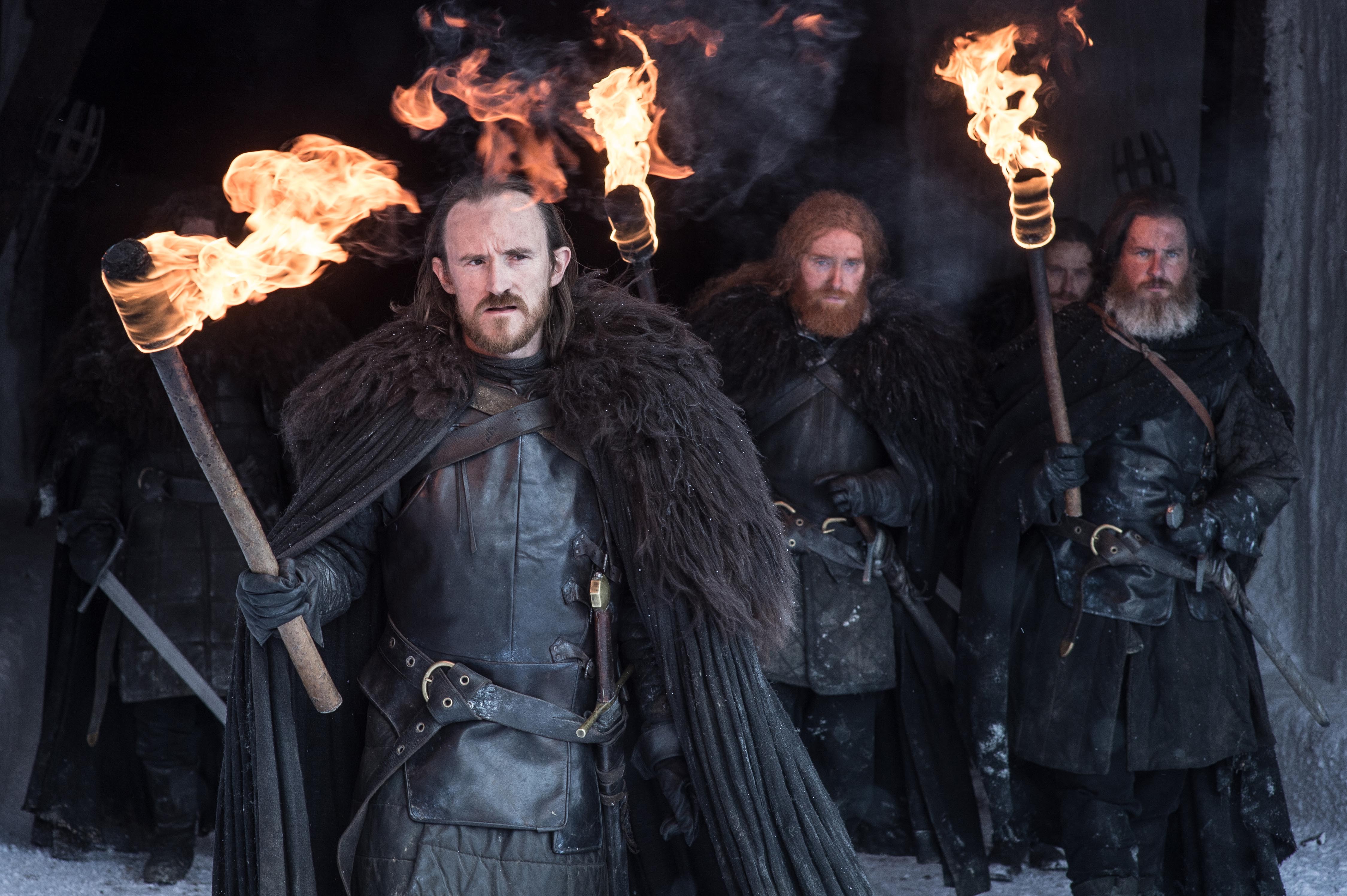 Ben Crompton and men holding torches HD Wallpaper