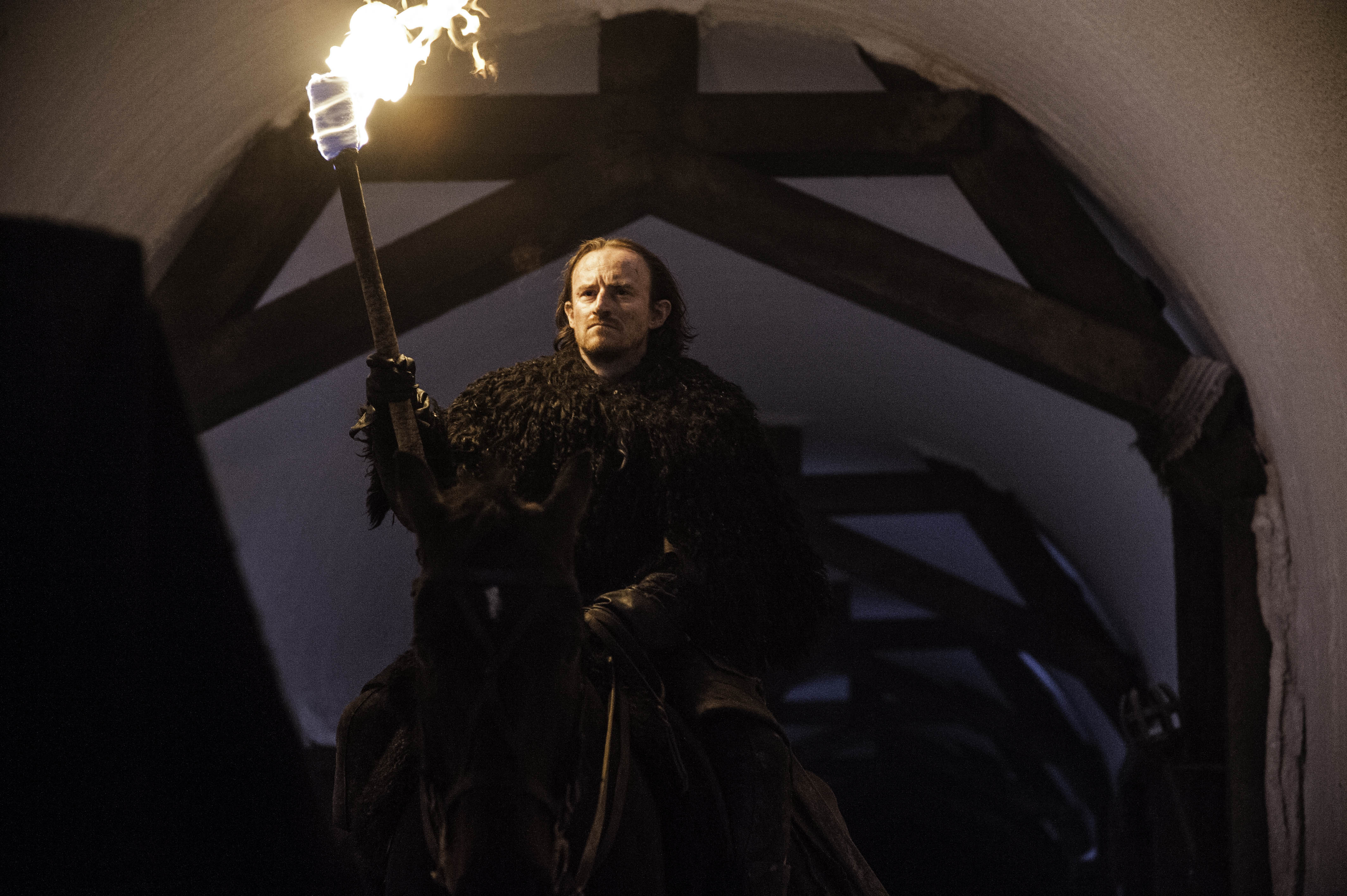 Ben Crompton on horseback holding a torch HD Wallpaper