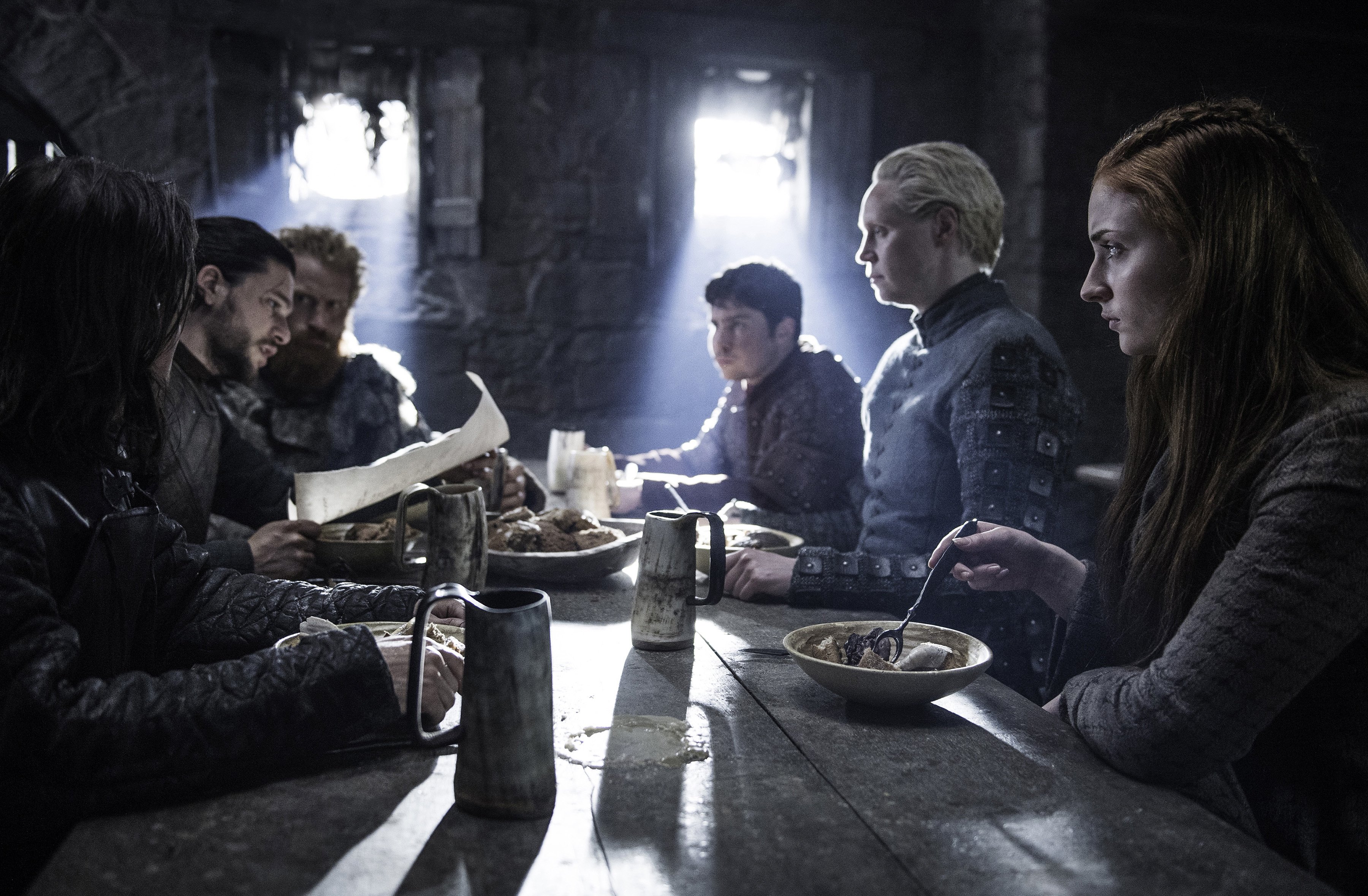 Game of Thrones characters at a table HD Wallpaper