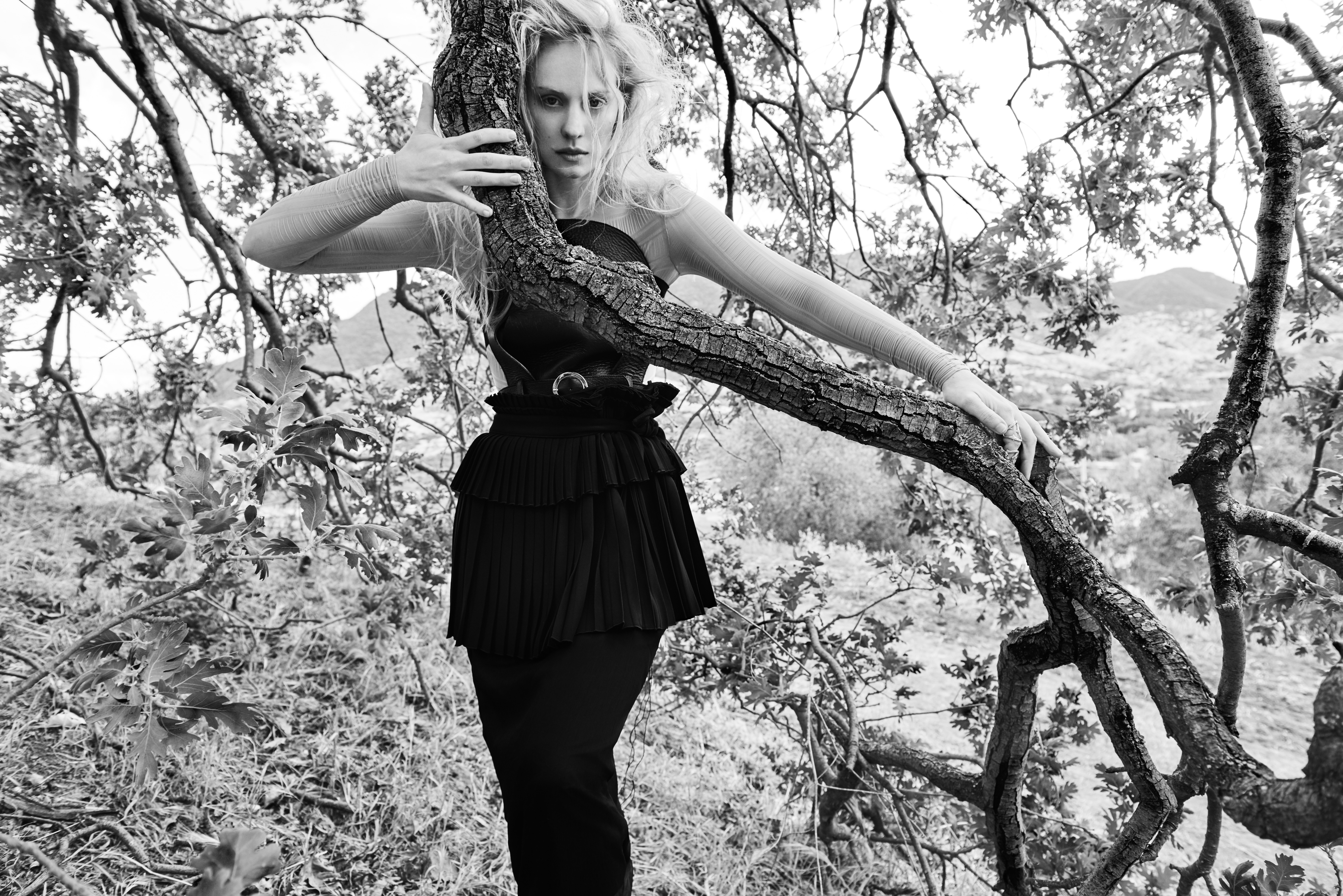 Deborah Ann Woll in a forest HD Wallpaper
