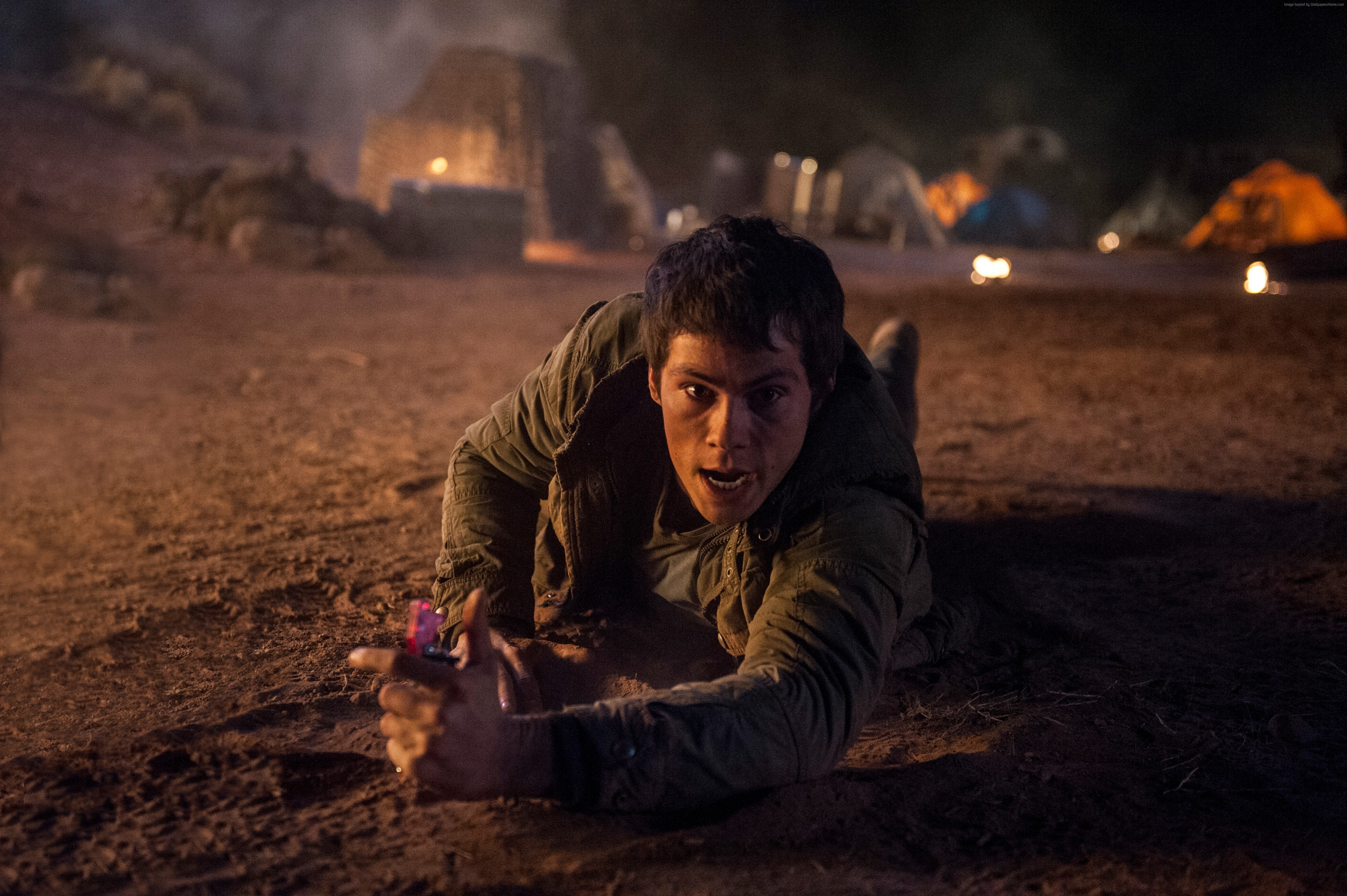 Dylan O'Brien crawling on the ground HD Wallpaper