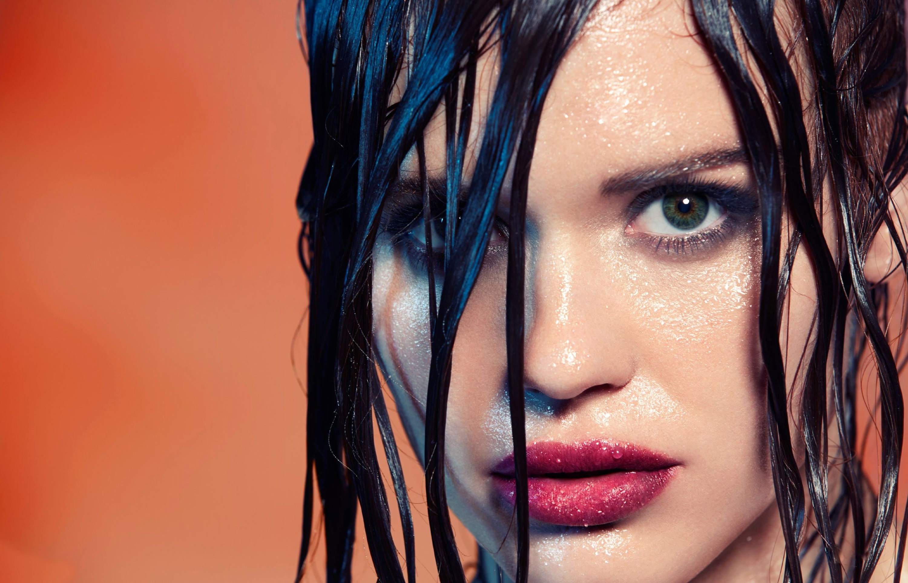 Holland Roden with wet hair and makeup HD Wallpaper