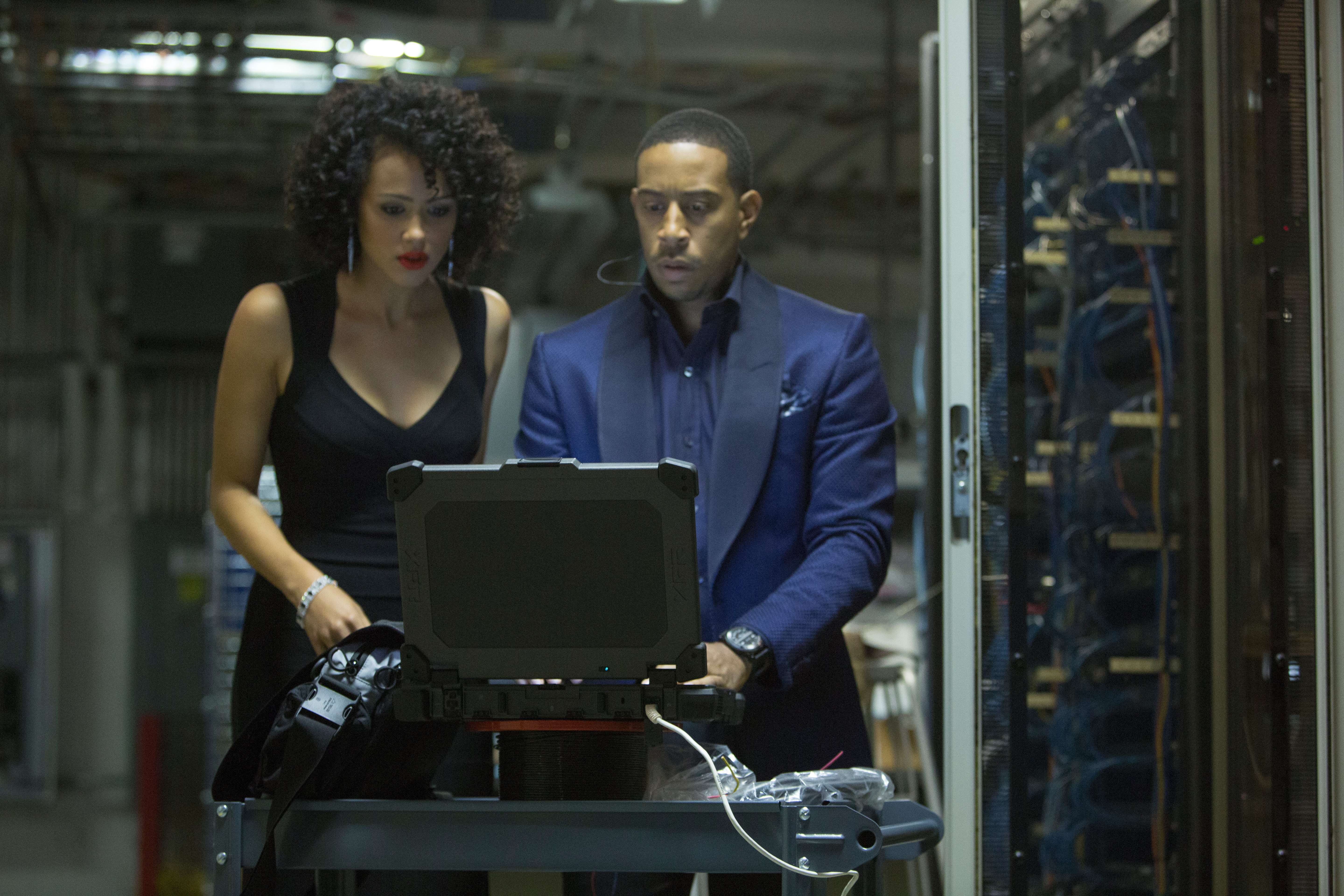 Ludacris and woman in server room HD Wallpaper