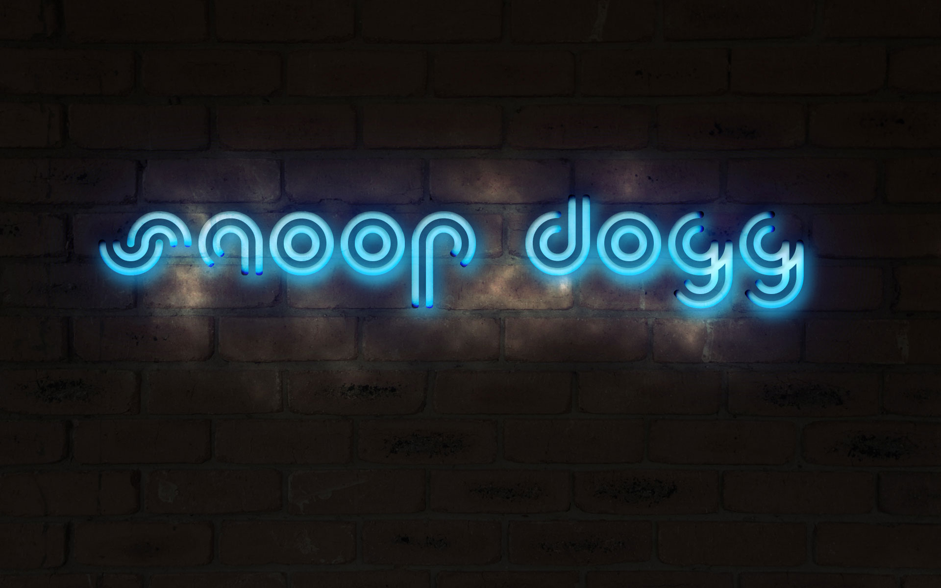 Snoop Dogg neon sign on brick wall HD Wallpaper