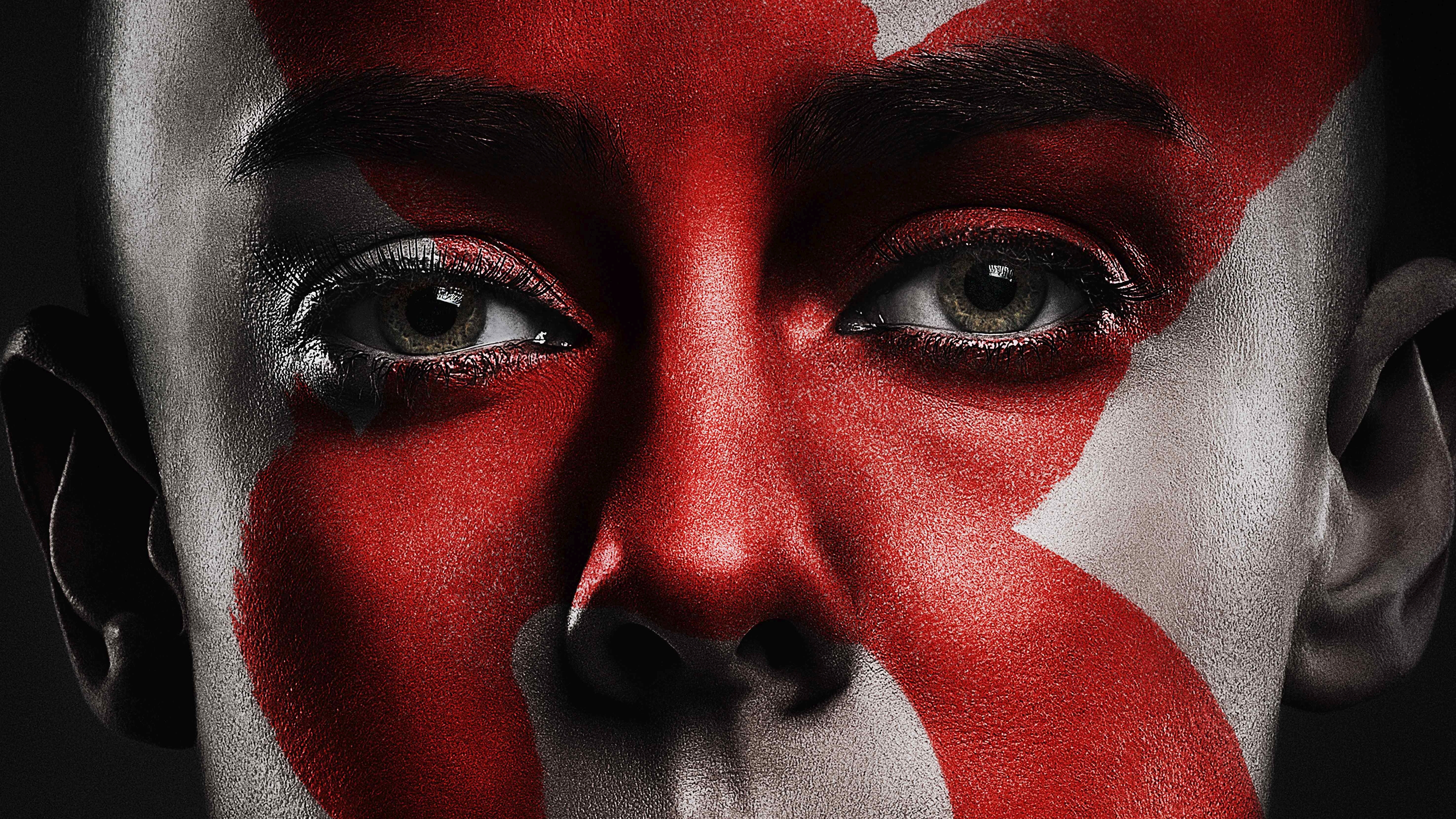 Jena Malone with red face paint HD Wallpaper
