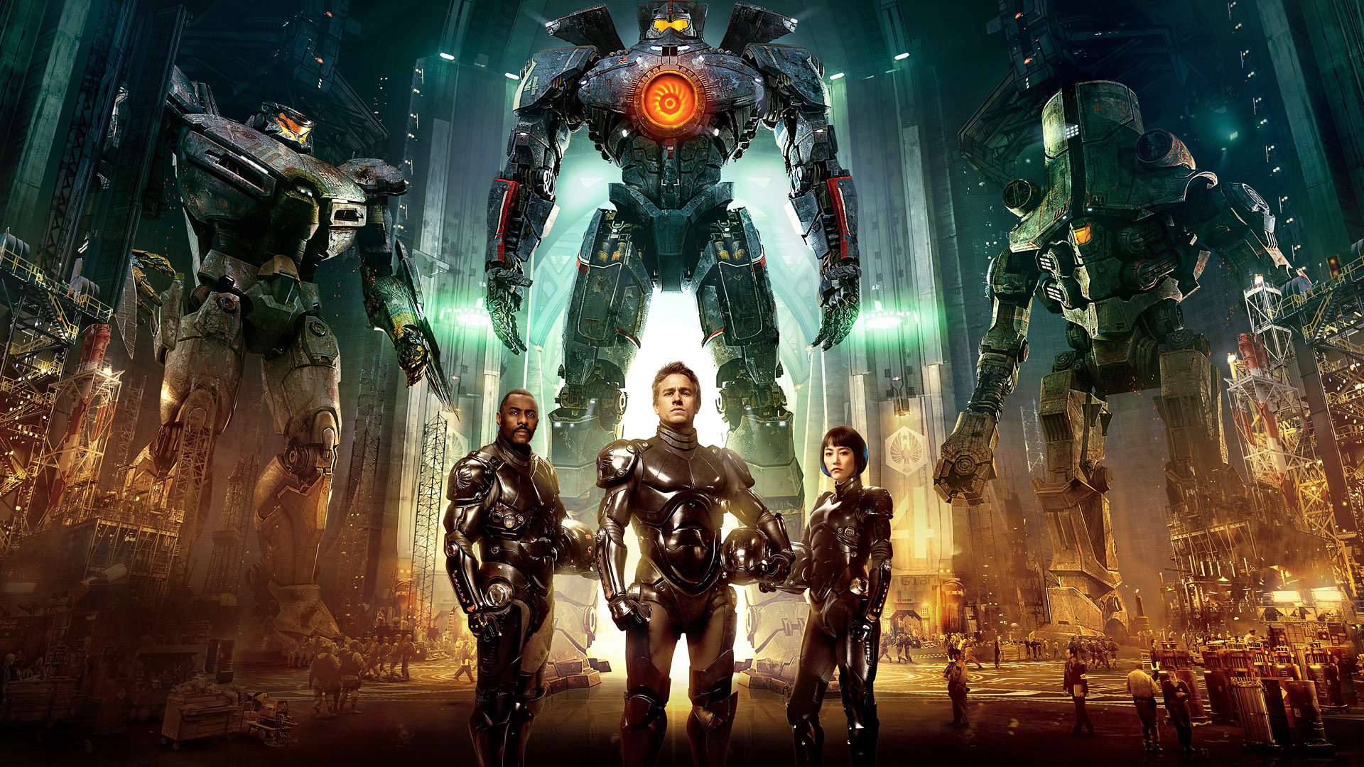 Pacific Rim: Charlie Hunnam and Jaegers HD Wallpaper