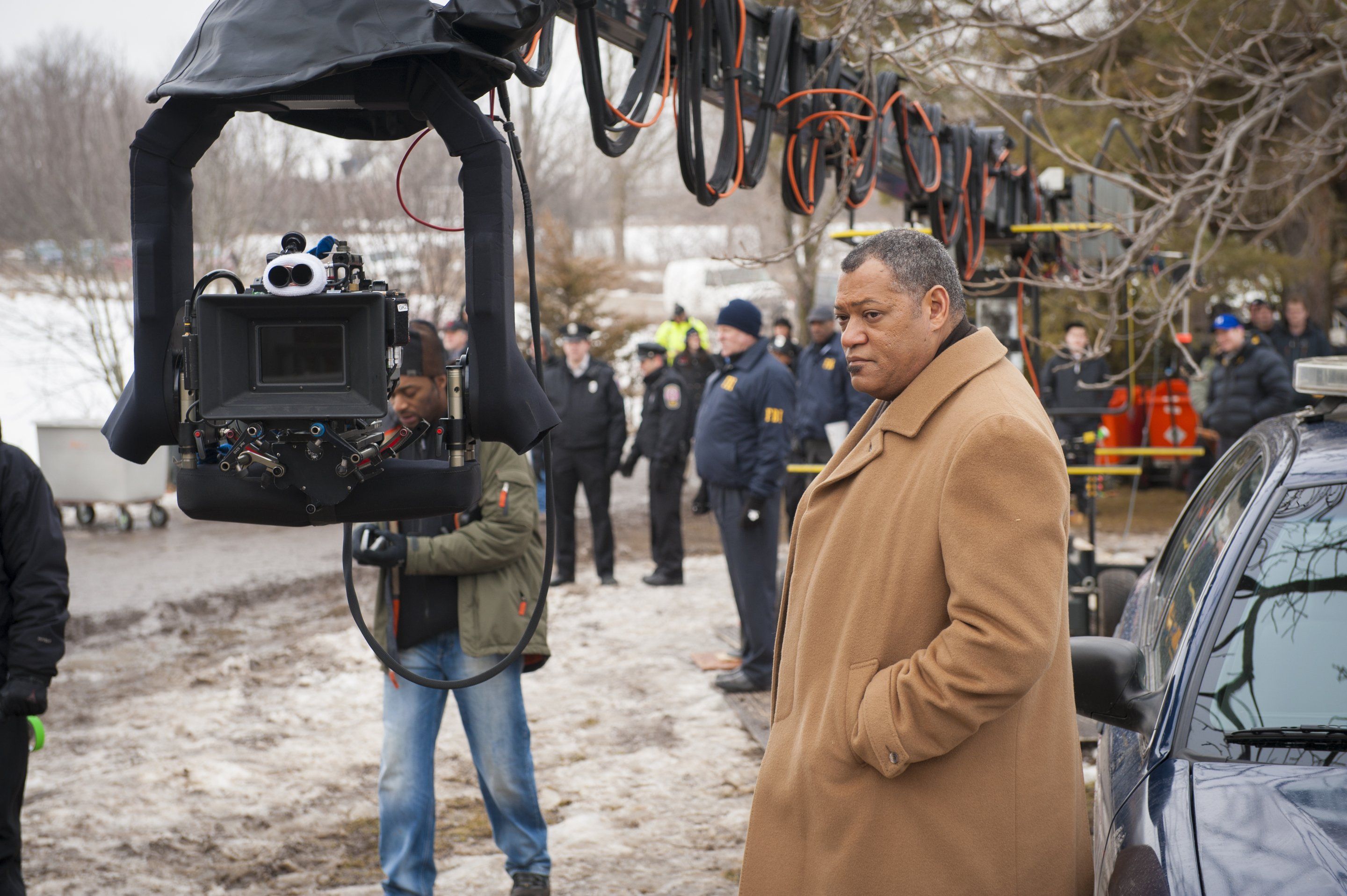 Laurence Fishburne on a Film Set HD Wallpaper