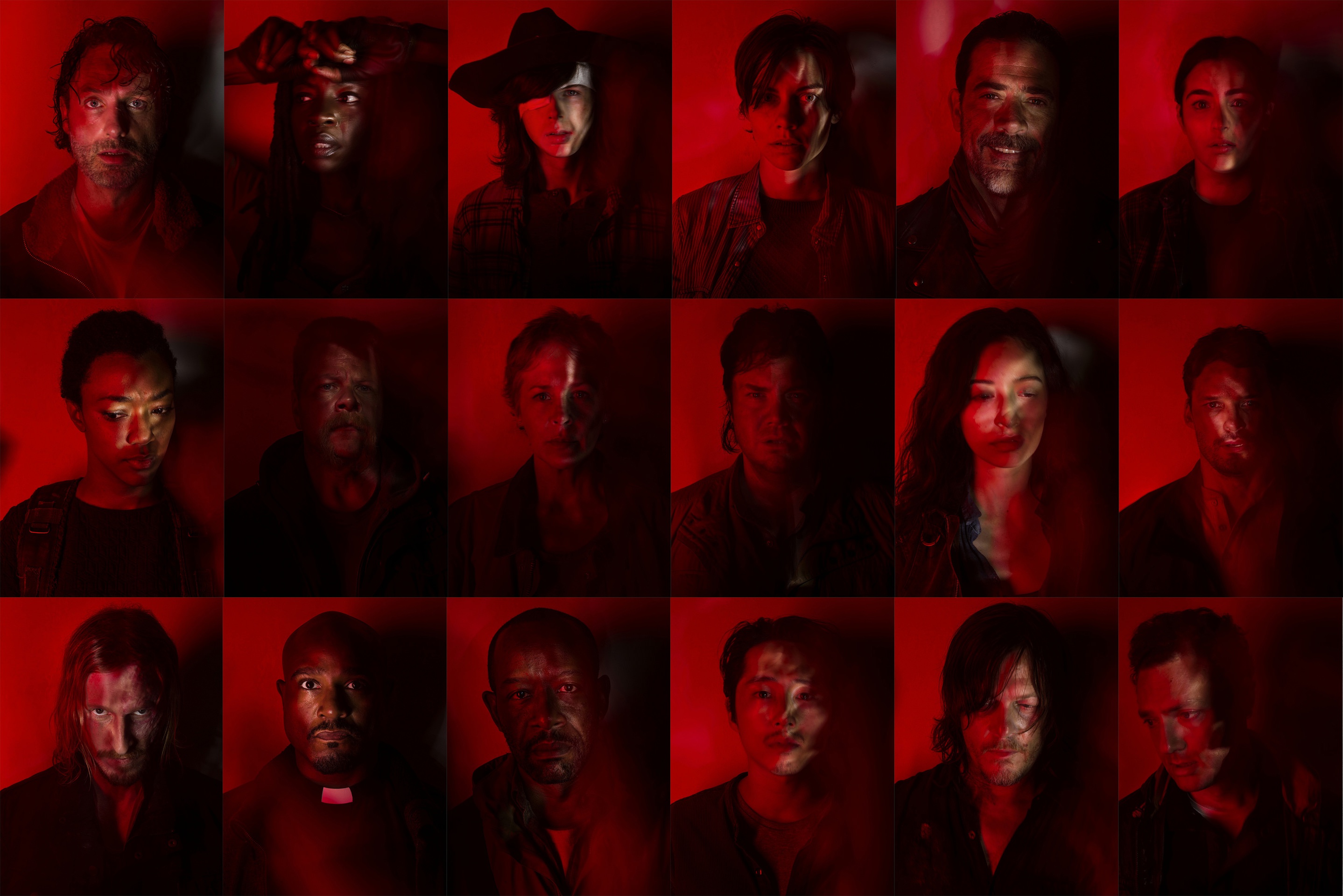 The Walking Dead Cast Collage HD Wallpaper