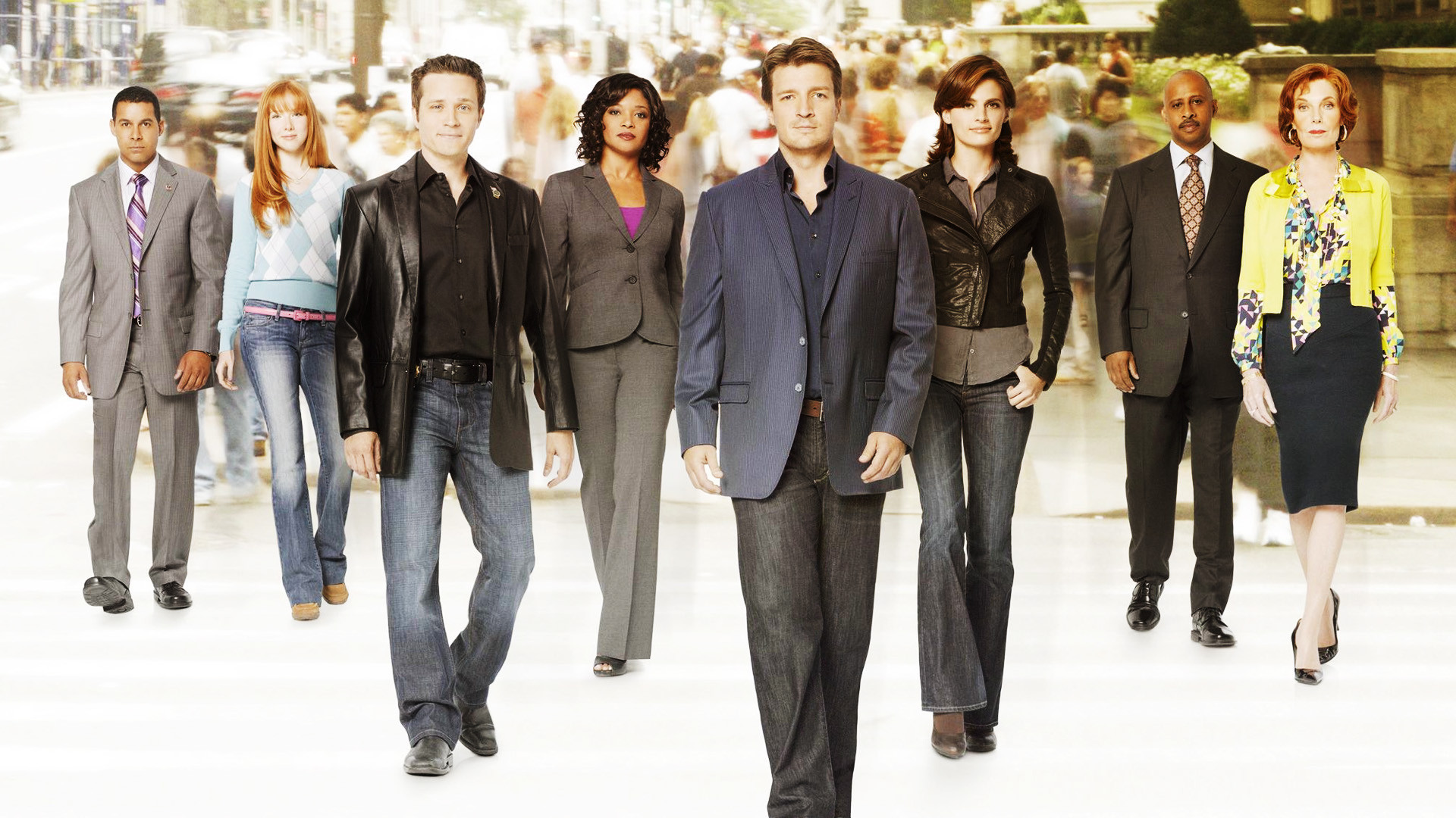 Molly Quinn and cast of Castle HD Wallpaper