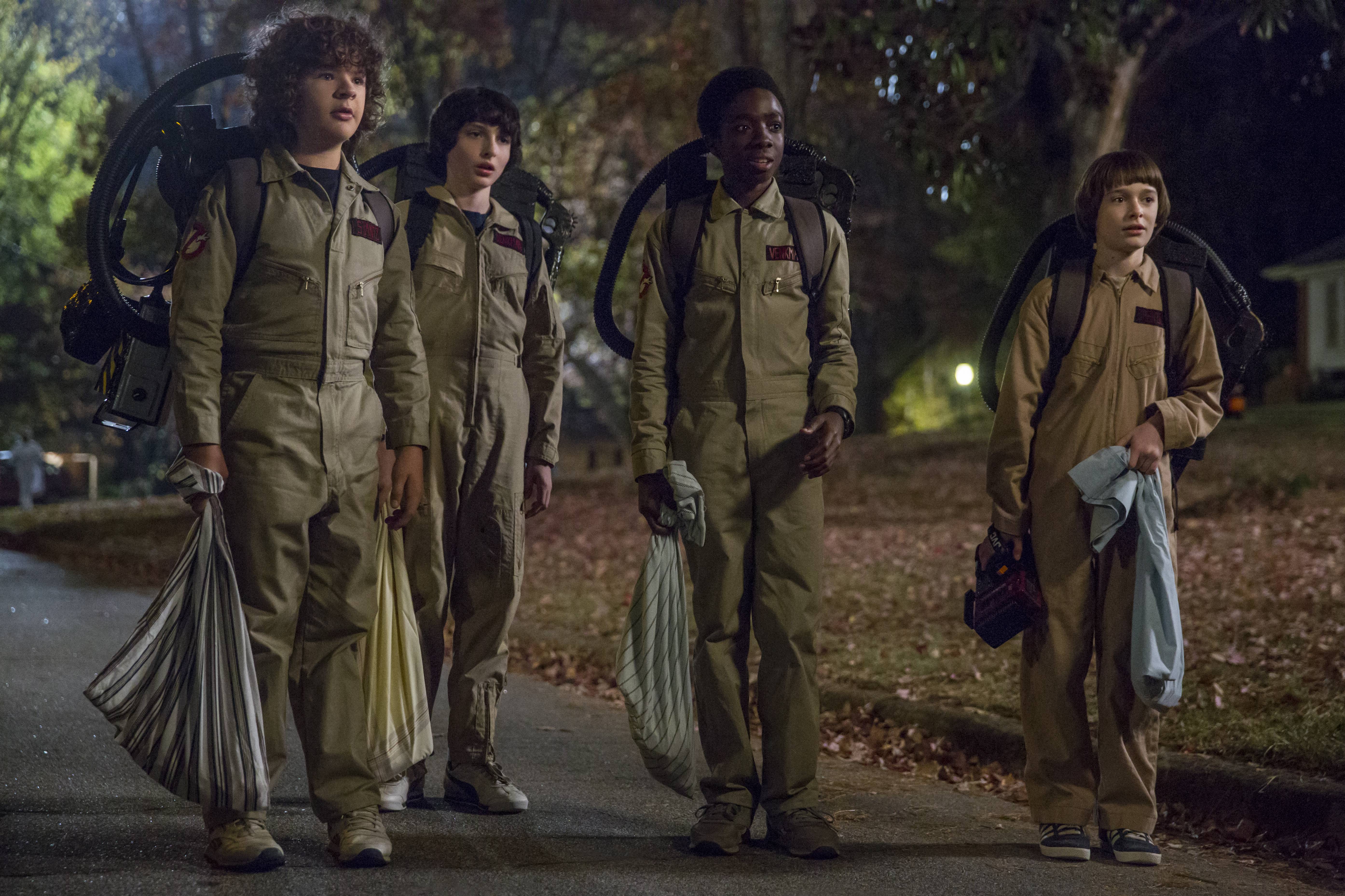 Dustin, Mike, Lucas, and Will from Stranger Things HD Wallpaper