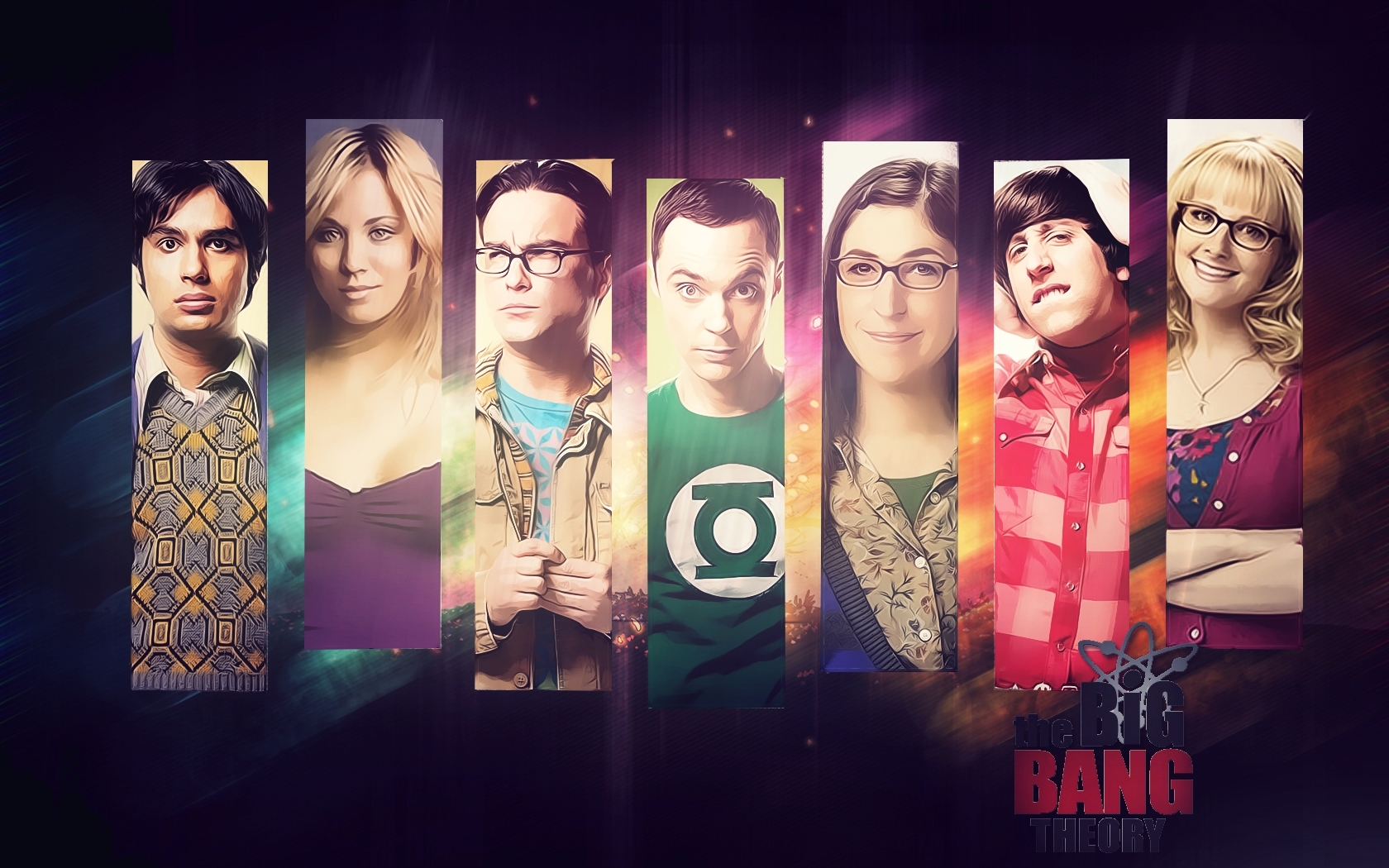 The Big Bang Theory characters collage HD Wallpaper
