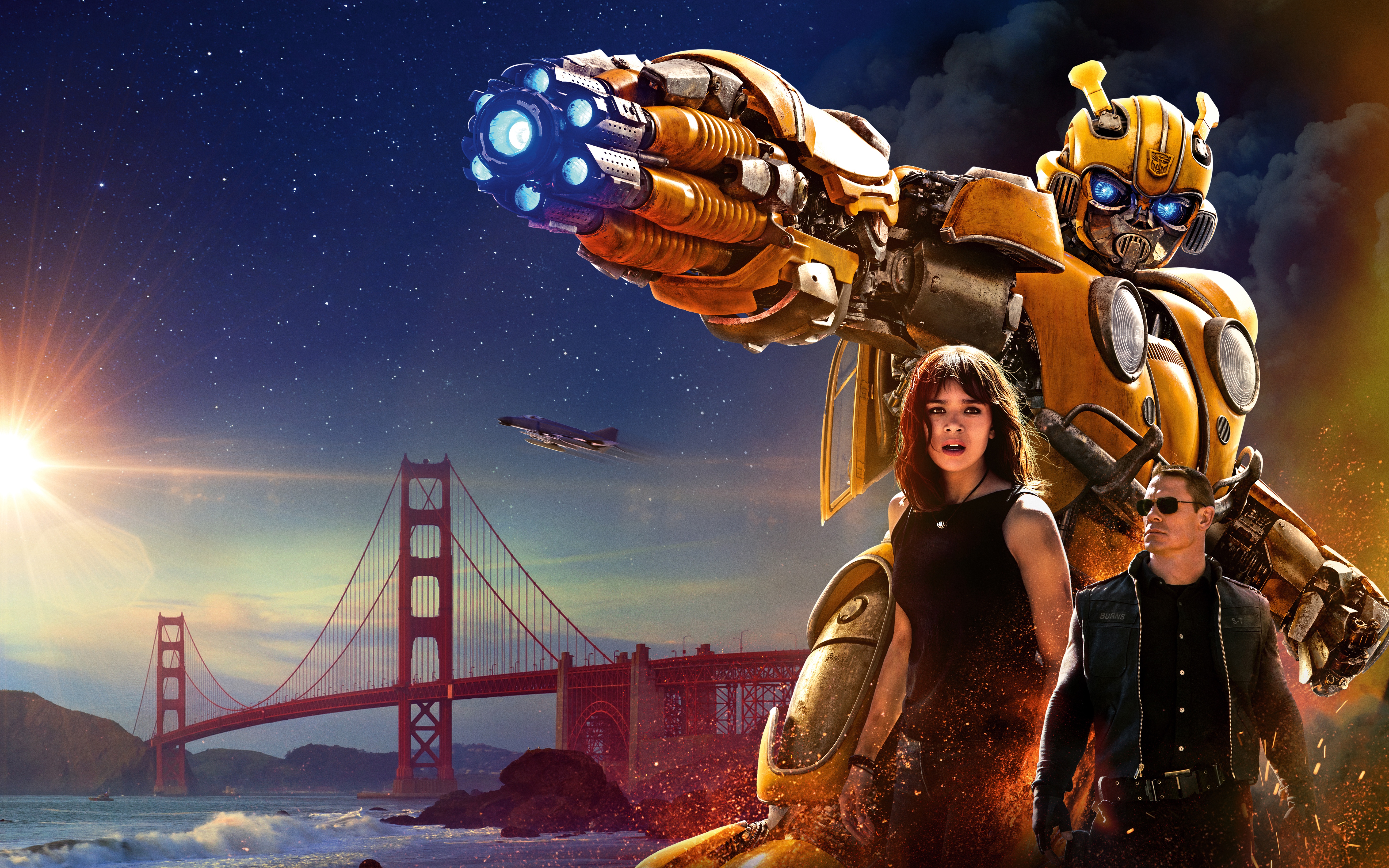 Bumblebee with Hailee Steinfeld and John Cena in San Francisco HD Wallpaper