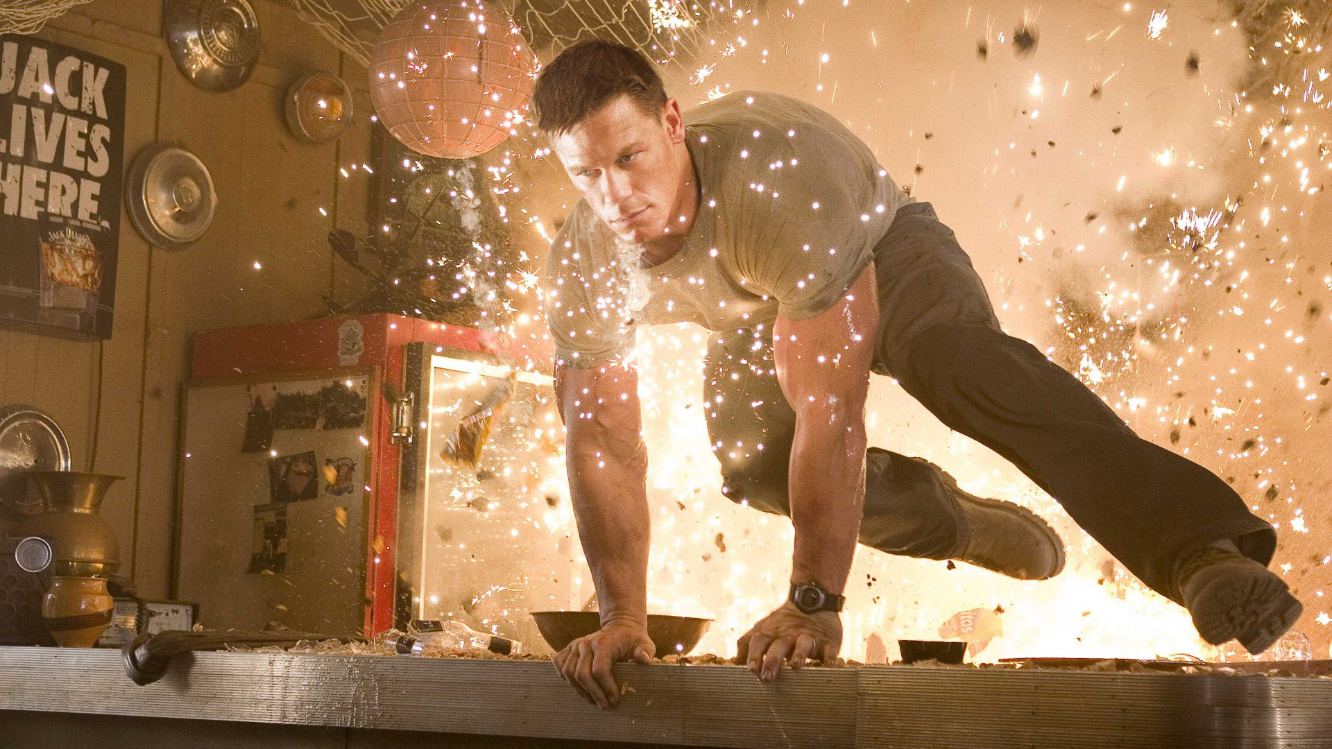 John Cena in an explosion HD Wallpaper
