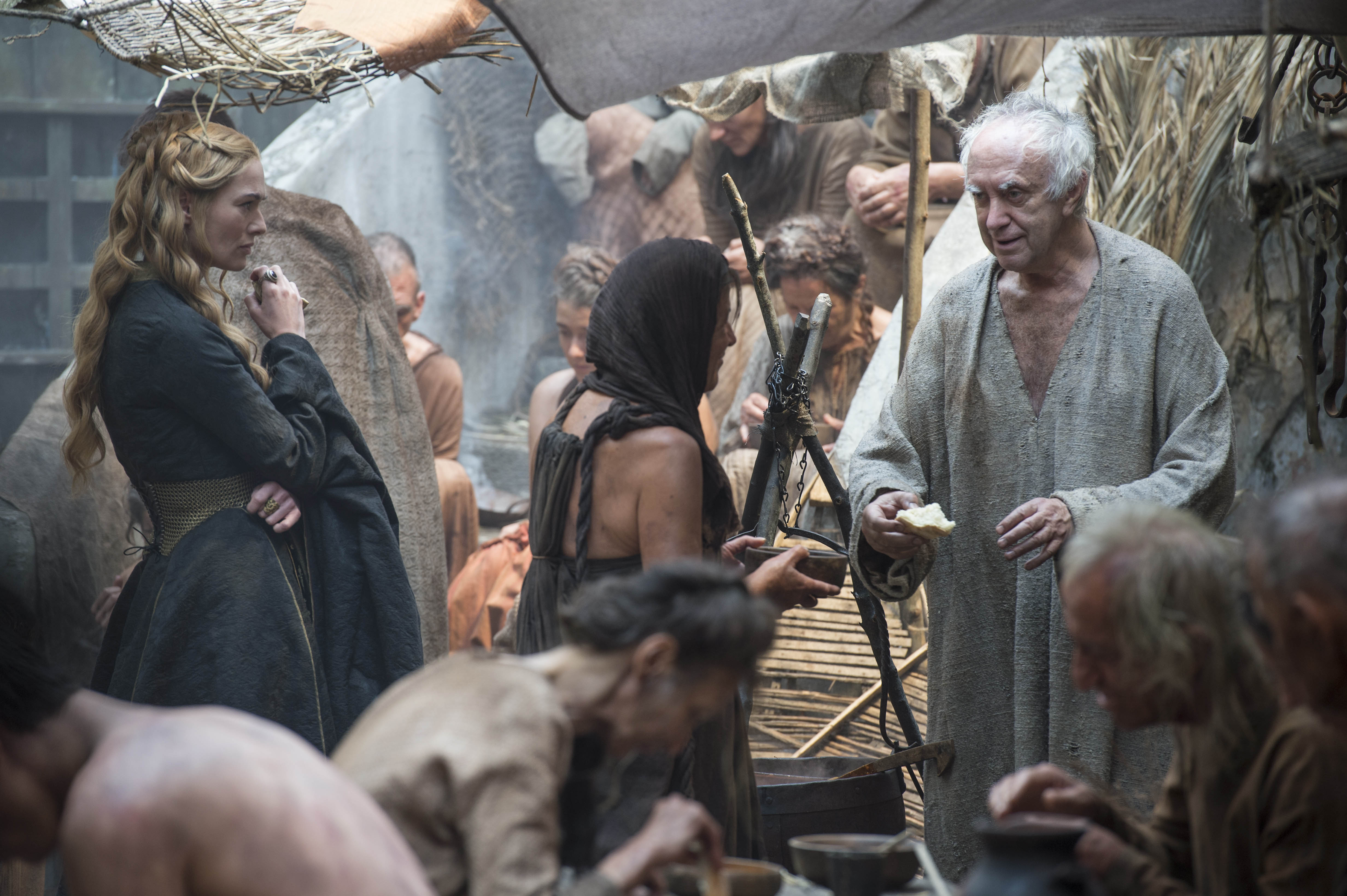 Jonathan Pryce in a scene with other people HD Wallpaper