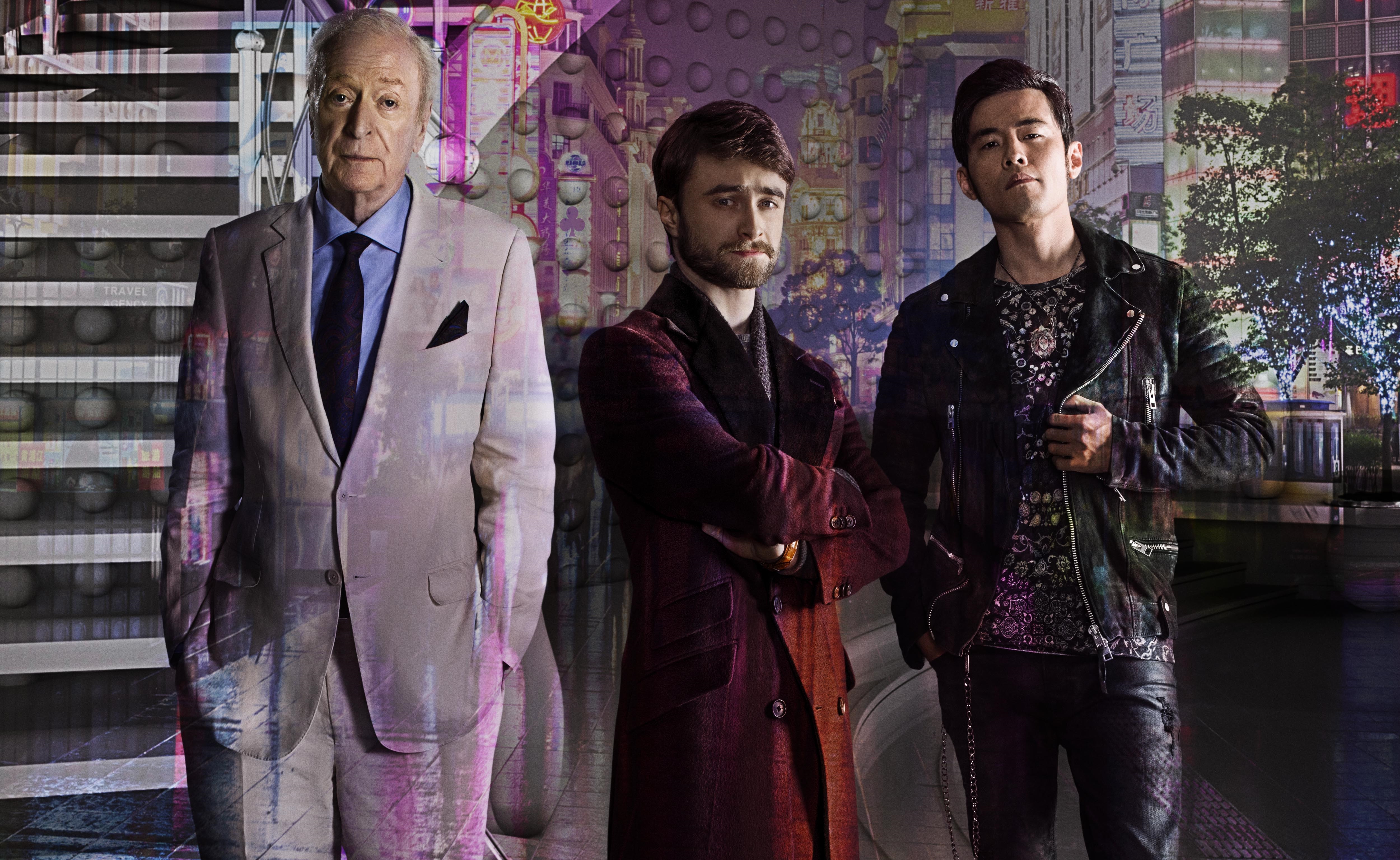 Michael Caine, Daniel Radcliffe, and Jay Chou in Now You See Me 2 HD Wallpaper