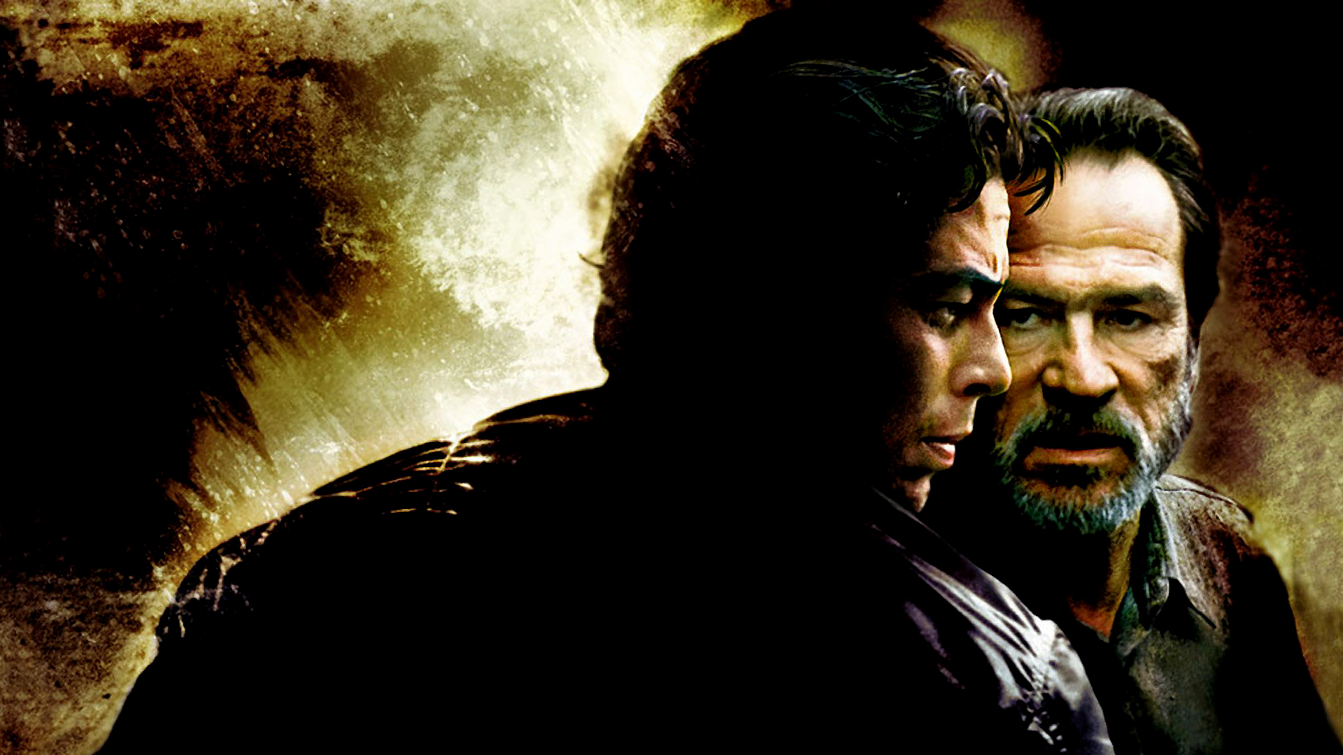 Tommy Lee Jones in a dark, textured image HD Wallpaper