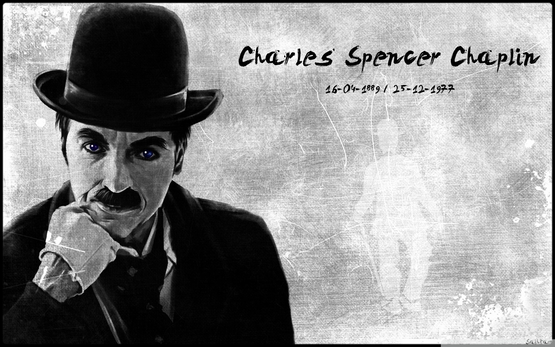 Charles Spencer Chaplin portrait HD Wallpaper