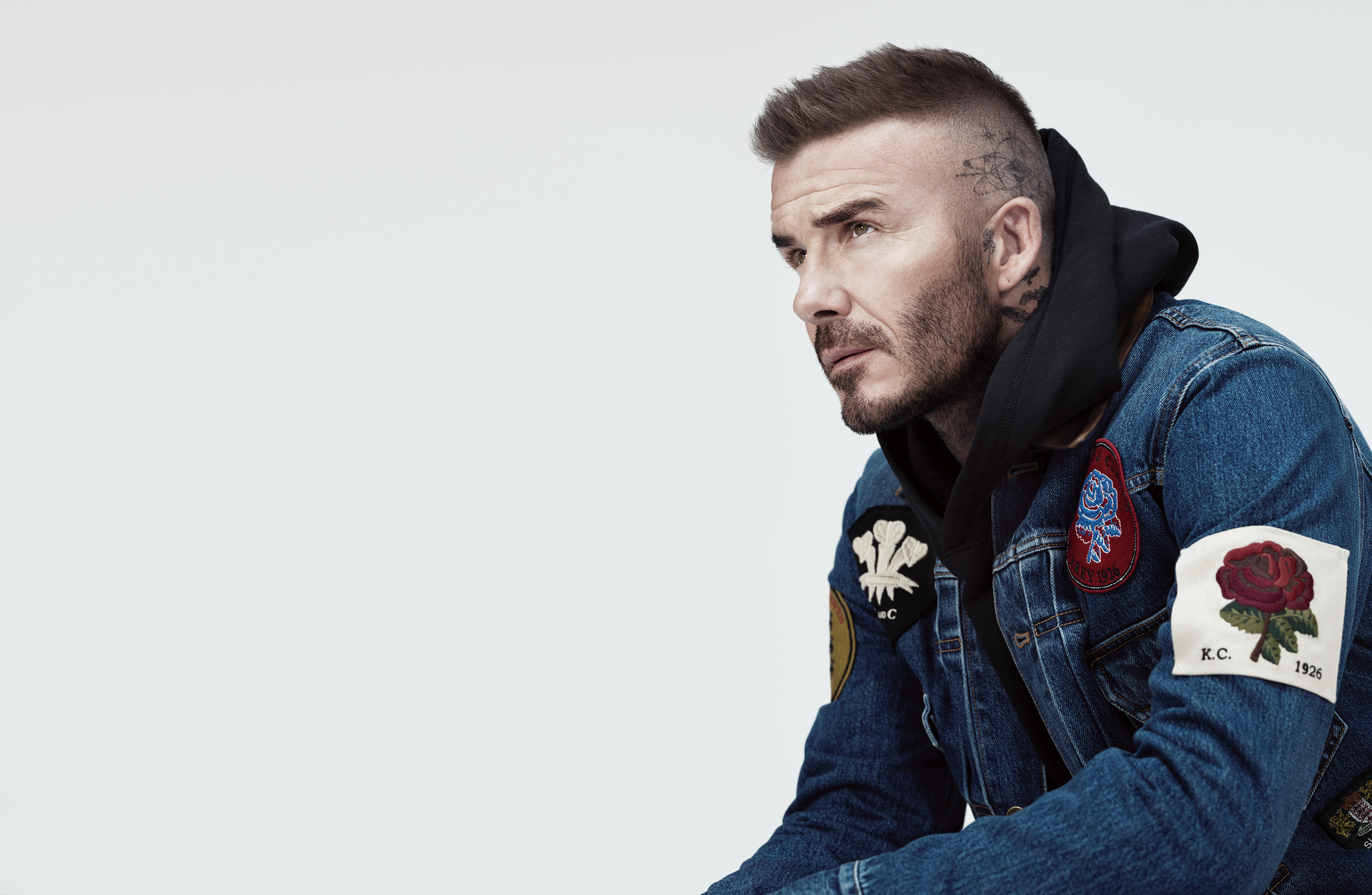 David Beckham in denim jacket HD Wallpaper