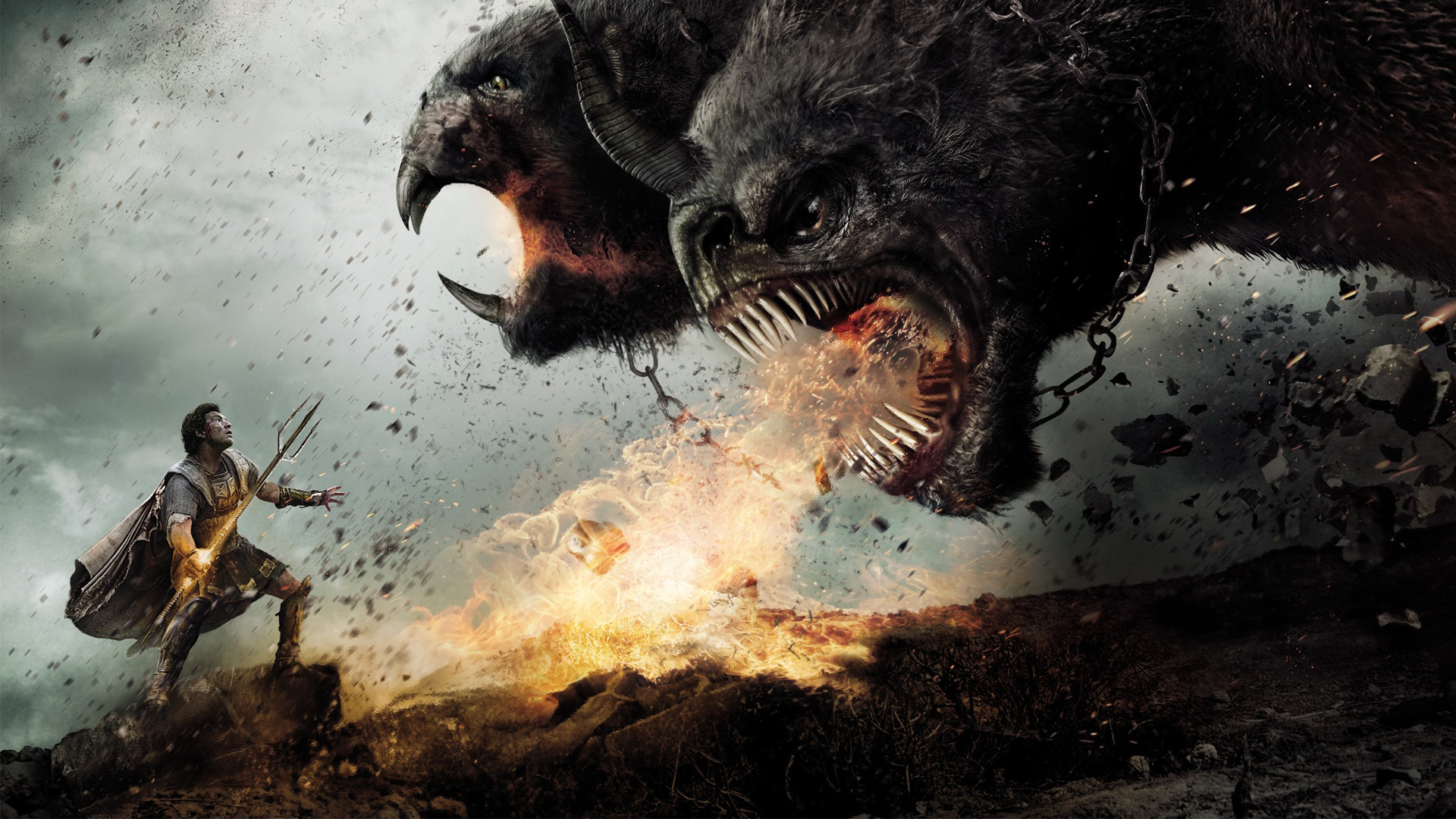 Perseus fighting the Hydra HD Wallpaper